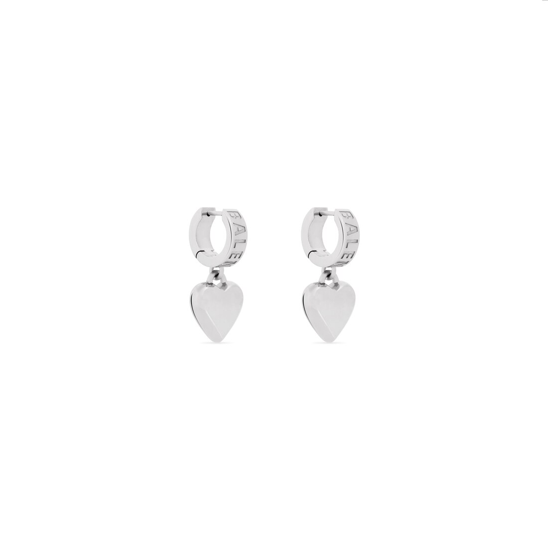 Women's Sharp Heart Earrings in Silver