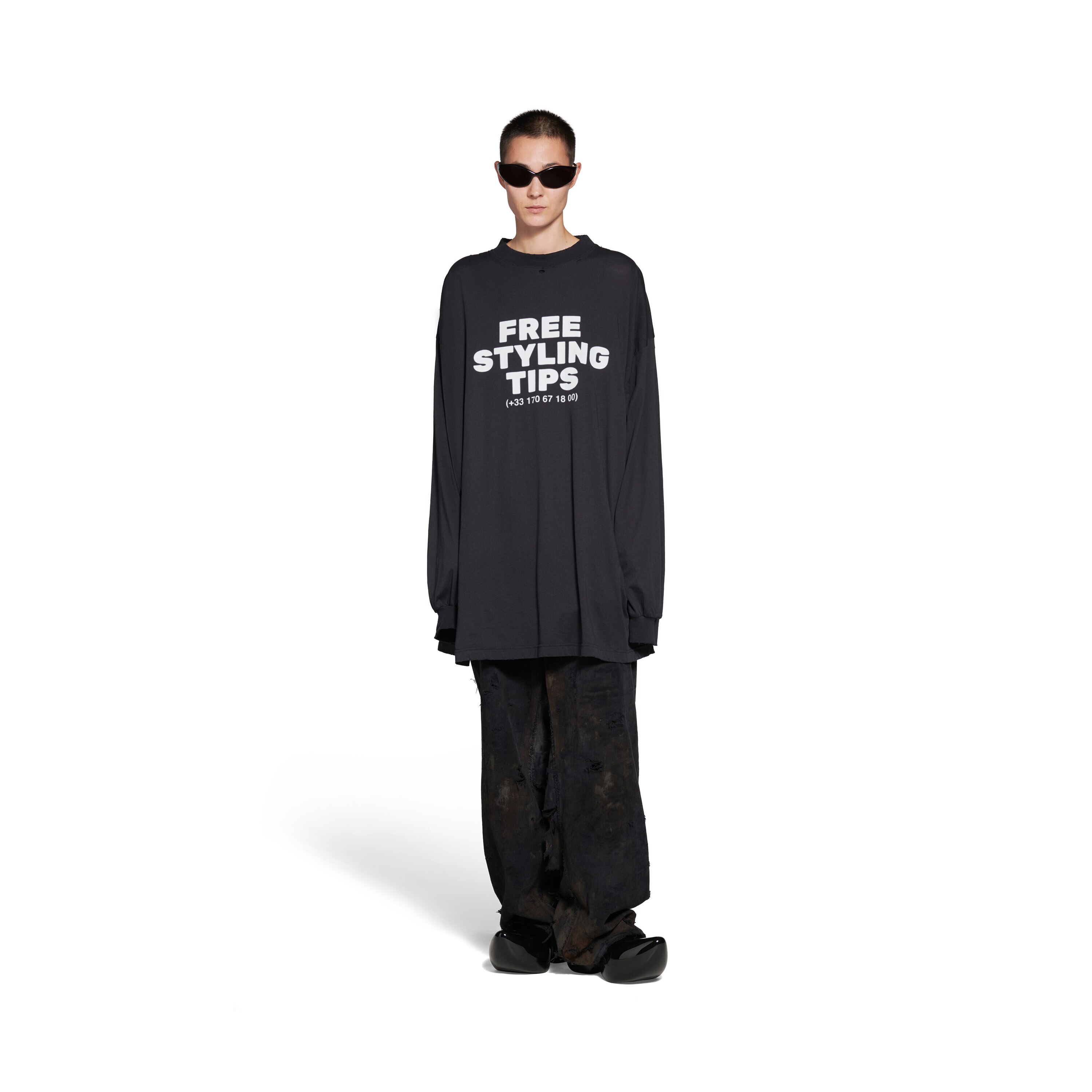 styling hotline long sleeve t-shirt oversized