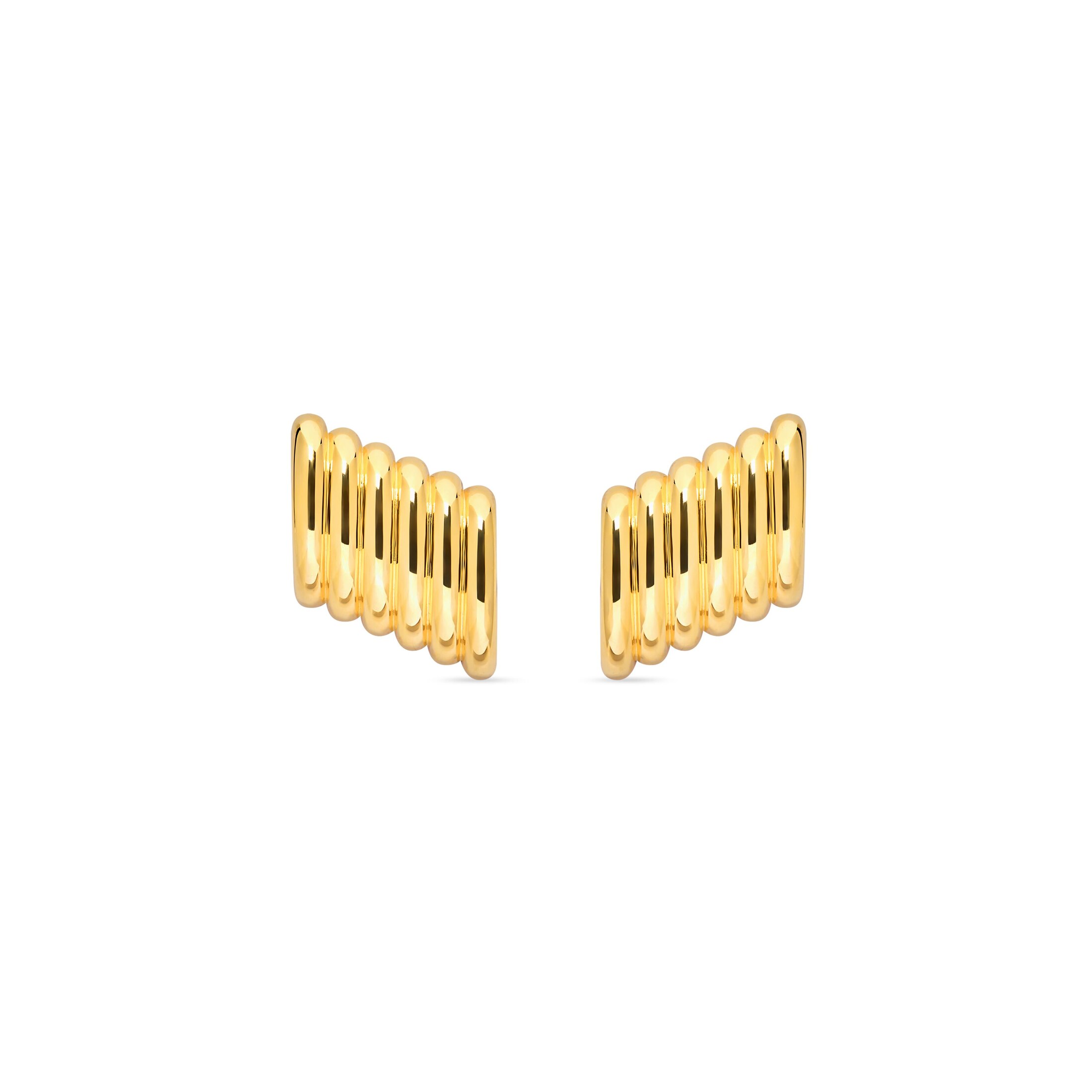 Balenciaga Rib Earrings - Gold - Women's - Brass
