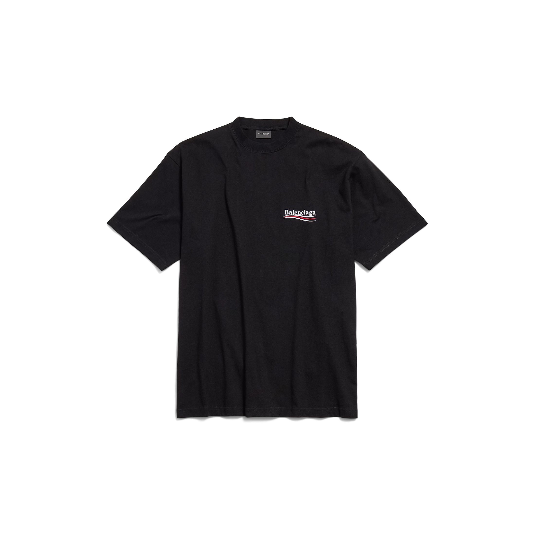 Balenciaga Political Campaign T-Shirt Large Fit - Black - Man - XS - Cotton