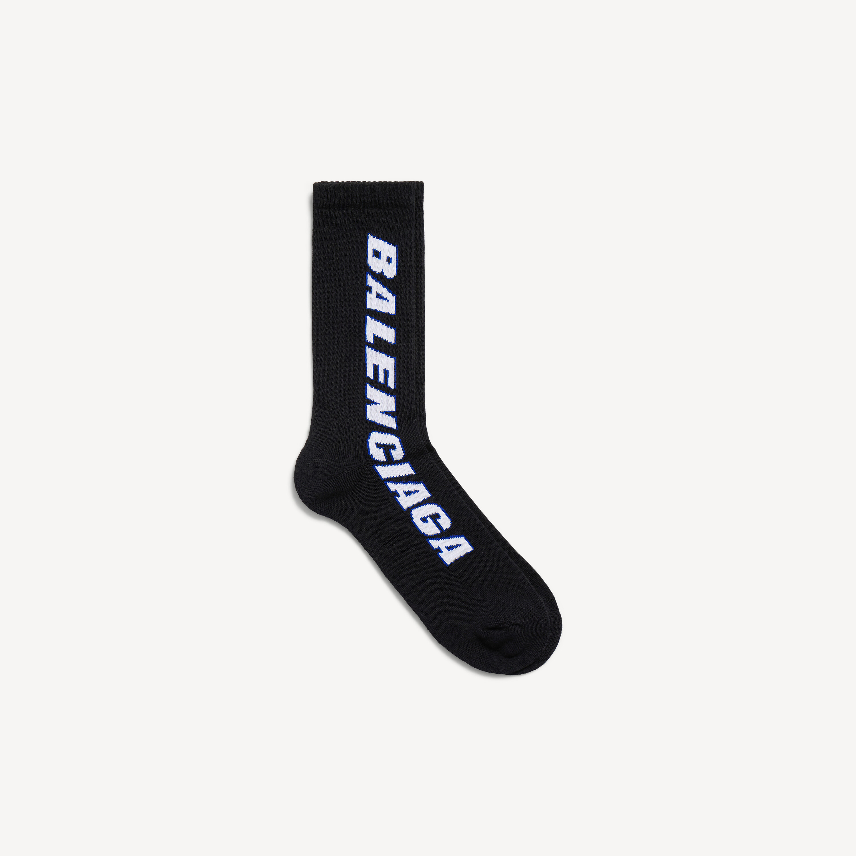 Balenciaga Textured Black Men\'s Socks Balenciaga Mens Speed 2.0 Sock Black White All Over Logo  main image 3