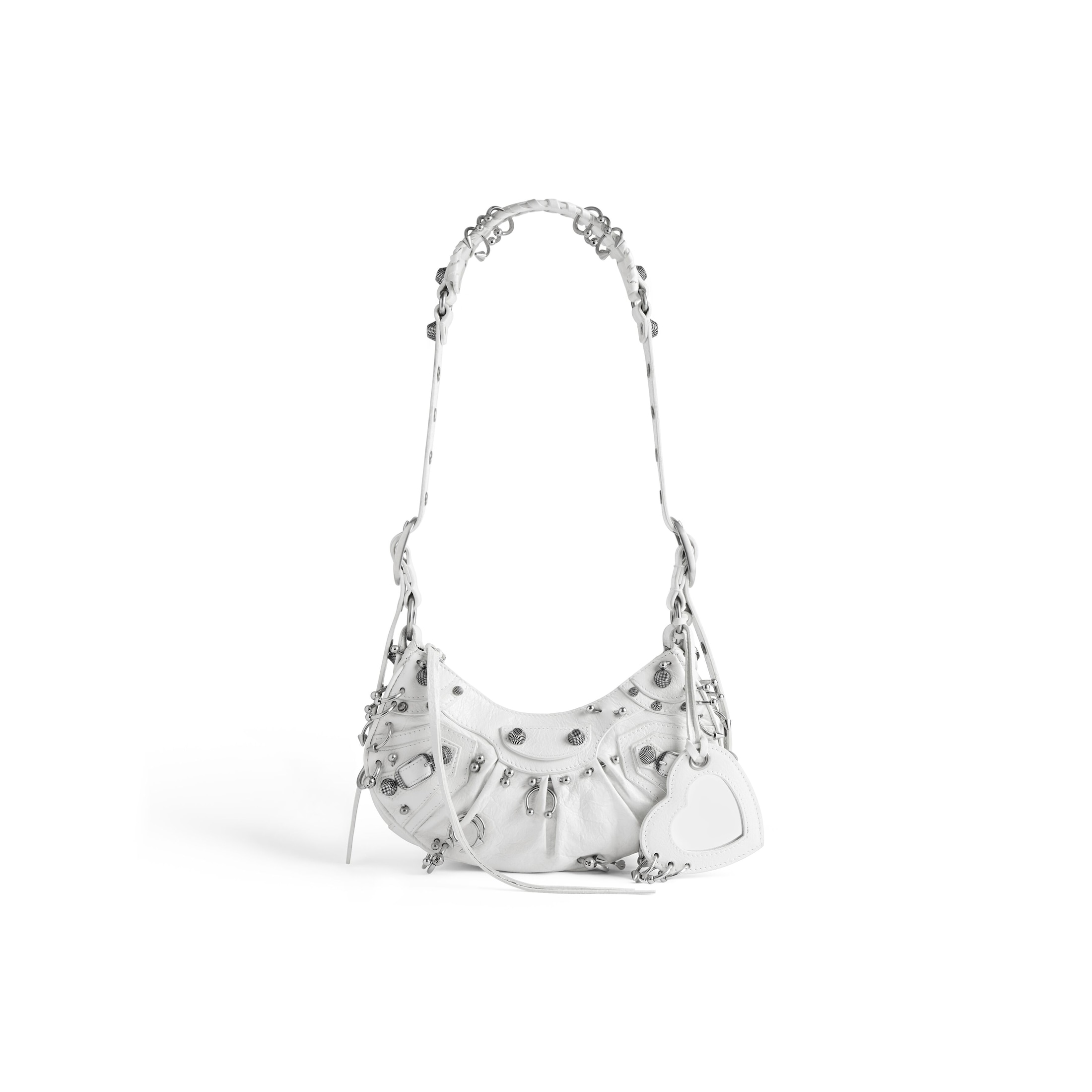 Balenciaga Le Cagole XS Shoulder Bag With Piercings - White - Woman - Lambskin