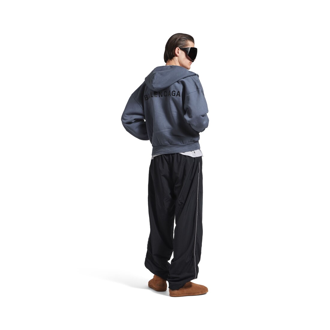 Balenciaga バックジップアップ パーカー レギュラーフィット ホワイト の ウィメンズ Balenciaga Back ジップアップ Hoodie