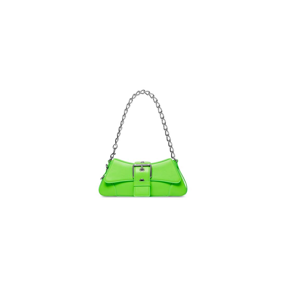 Women's Lindsay Small Shoulder Bag With Strap in Bright Green | Balenciaga US