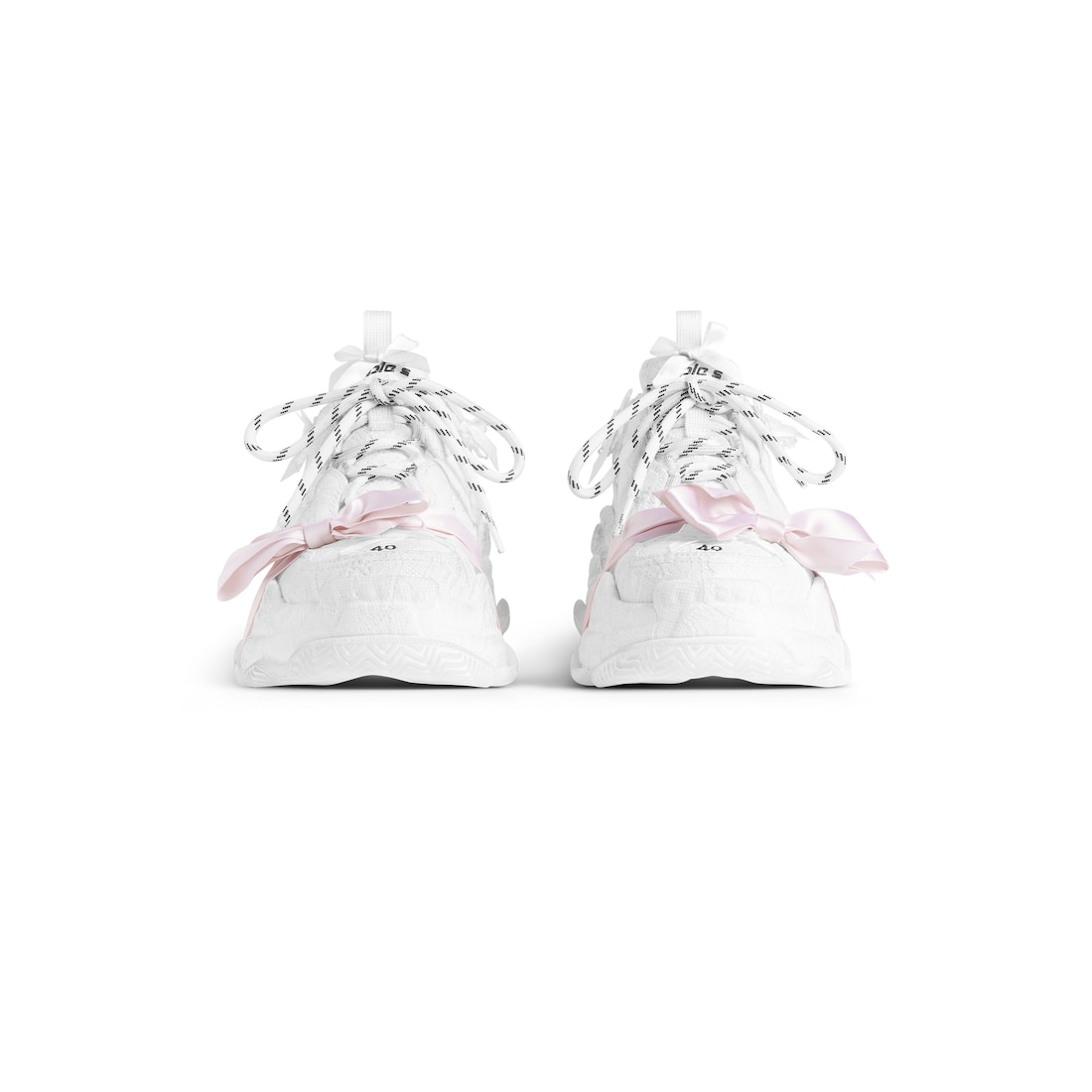 リボンかわいい<balenciaga> Triple S Lace スニーカー ホワイト の ウィメンズ Triple S Lace スニーカー スニーカー