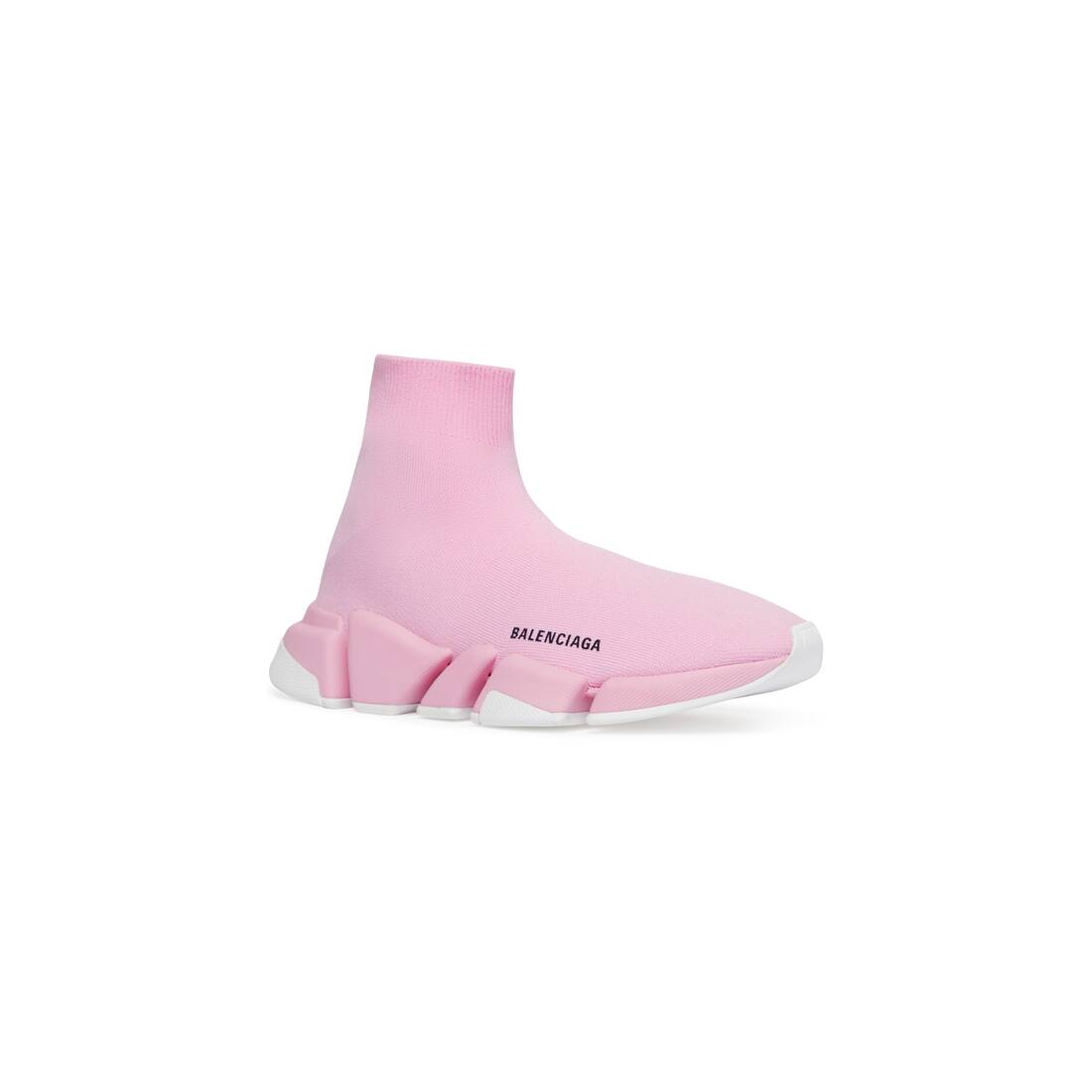 Balenciaga Kids Light Pink Speed Recycled Knit Logo-Print Sneakers