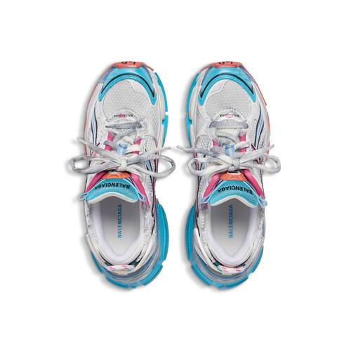 Women's Runner Sneaker in White/blue/pink/orange | Balenciaga US