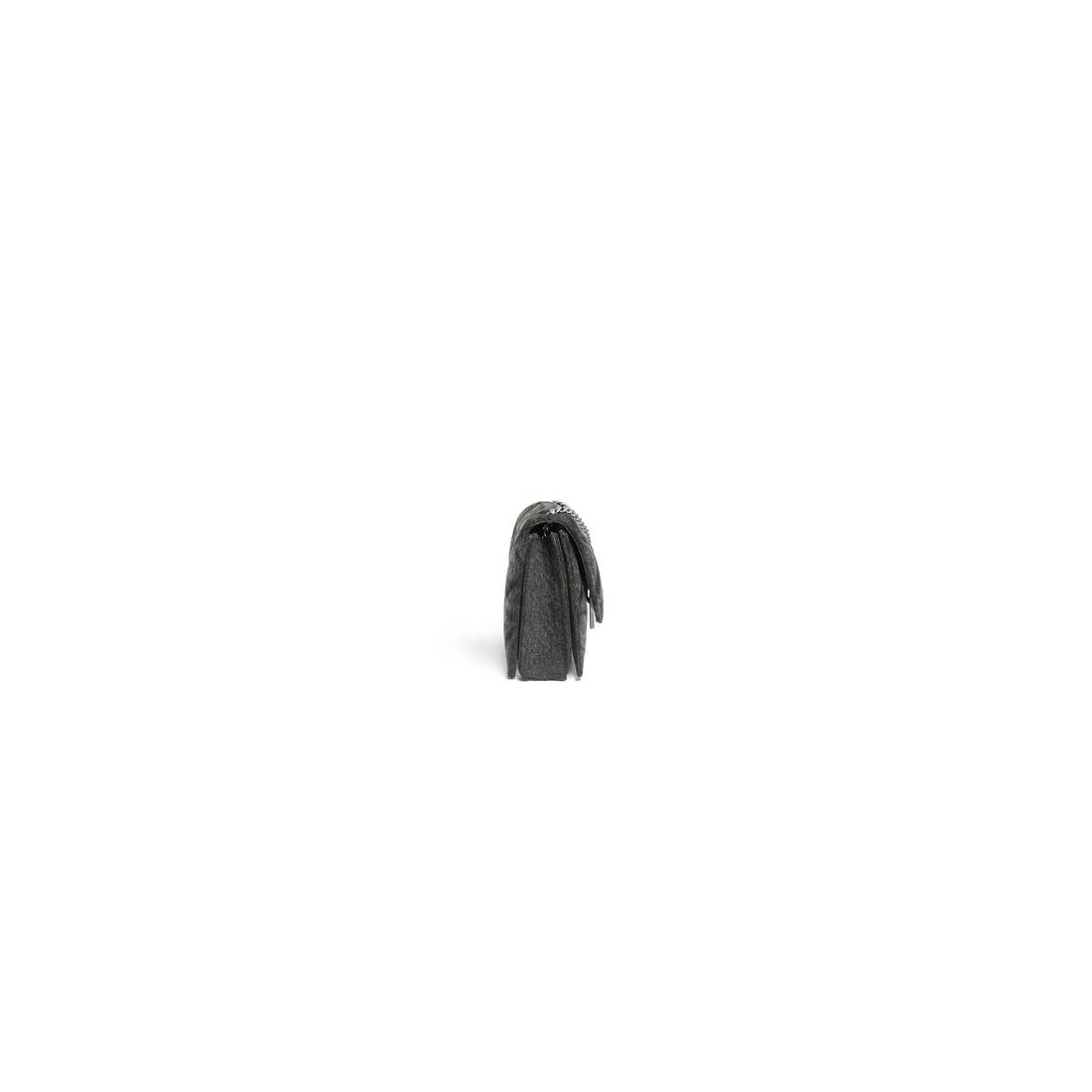 Bb chain crossbody bag Balenciaga Black in Denim - Jeans - 30090254