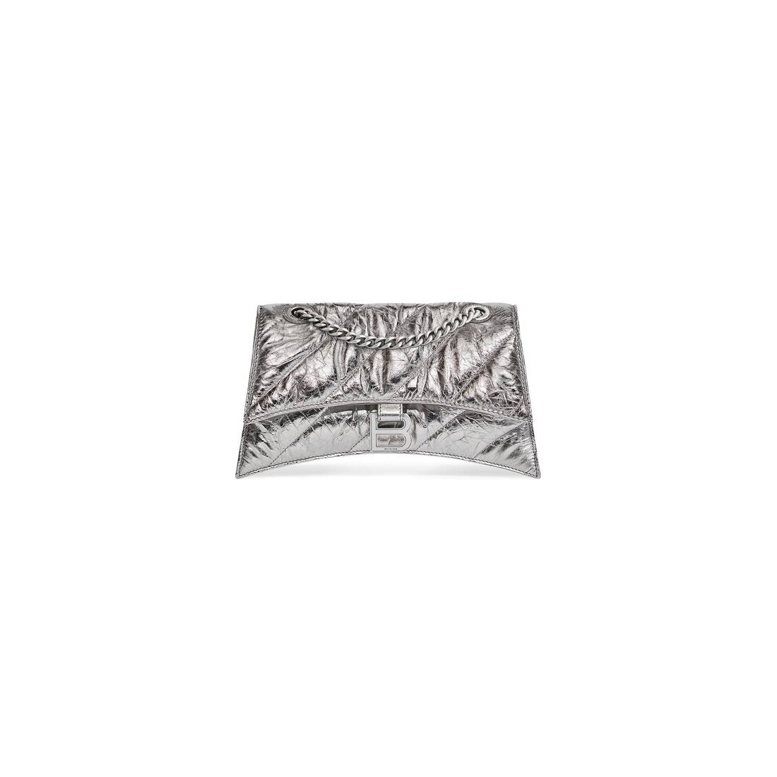 Leder Clutch mini - silber metallic - Archive SALE