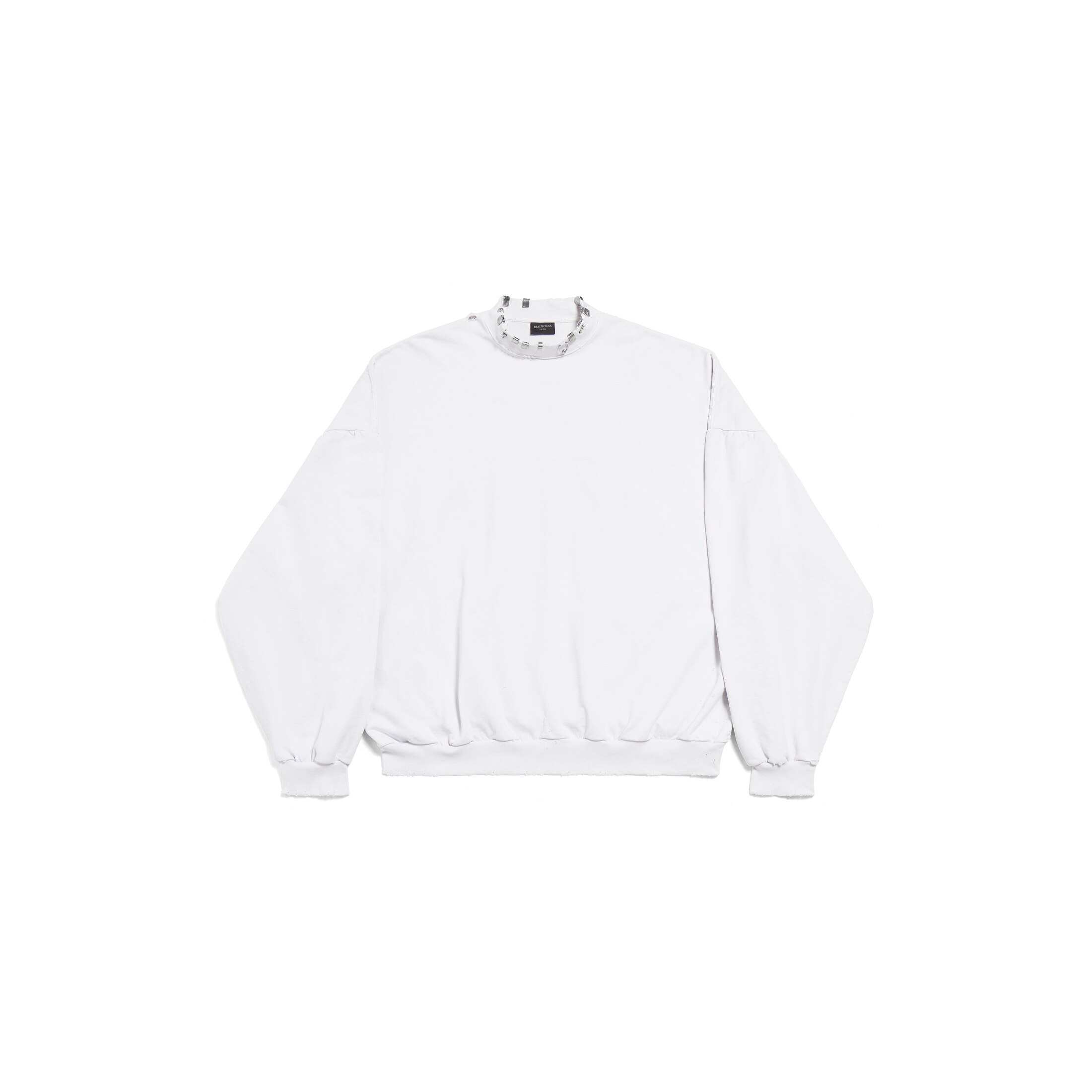 Balenciaga Pierced Round Sweatshirt Oversized - White - Man - 4 - Cotton