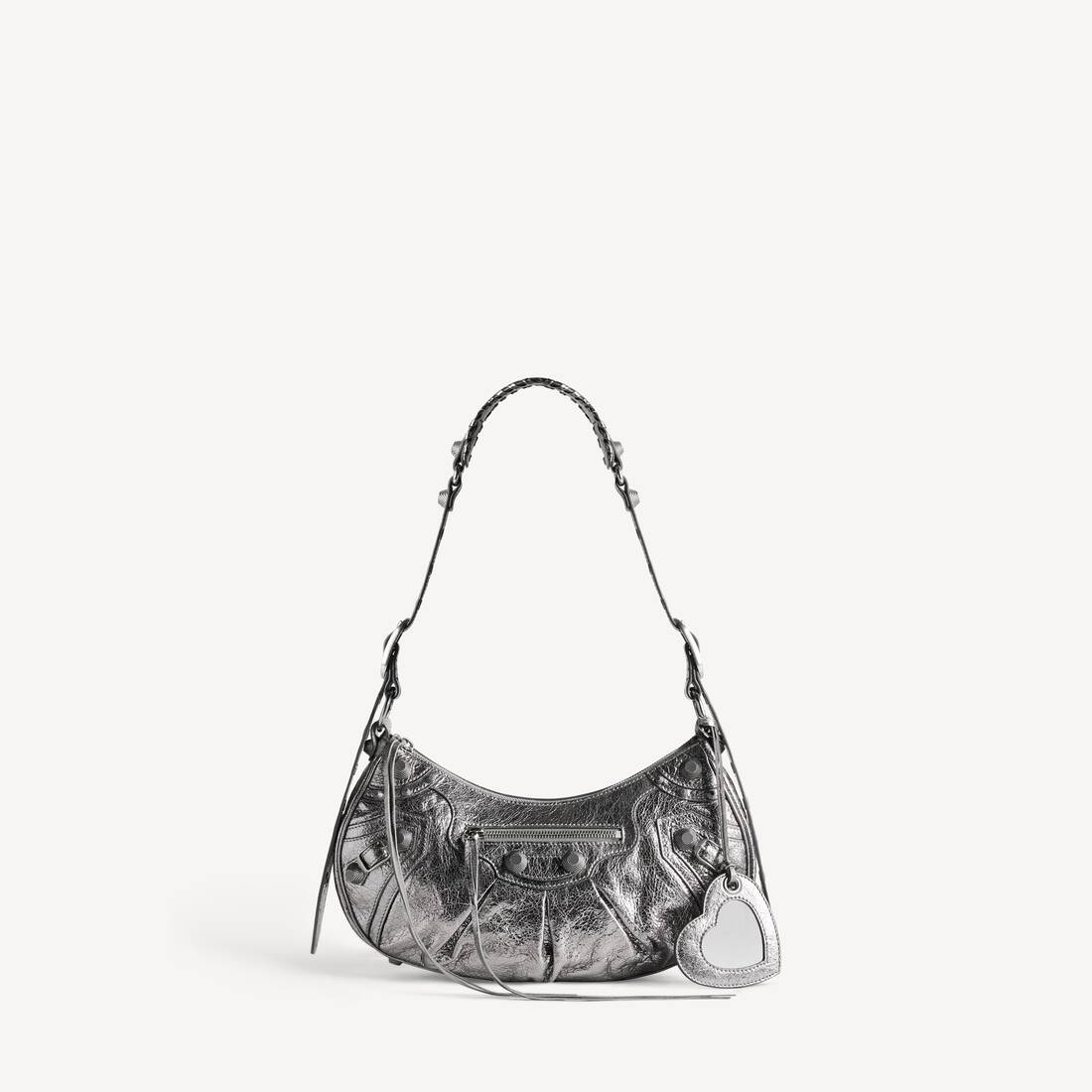 Women's Le Cagole Shoulder Bag Small in Silver Balenciaga AE