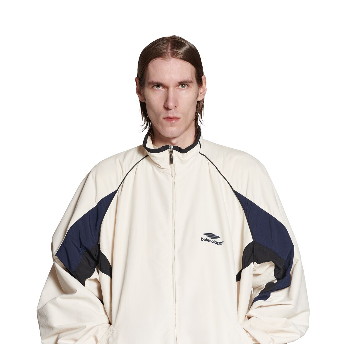 3b Sports Icon Medium Fit Tracksuit Jacket in White