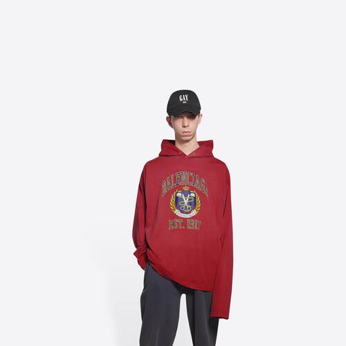 college hooded long sleeve t-shirt