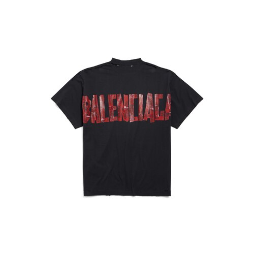 security tape logo t-shirt oversized 