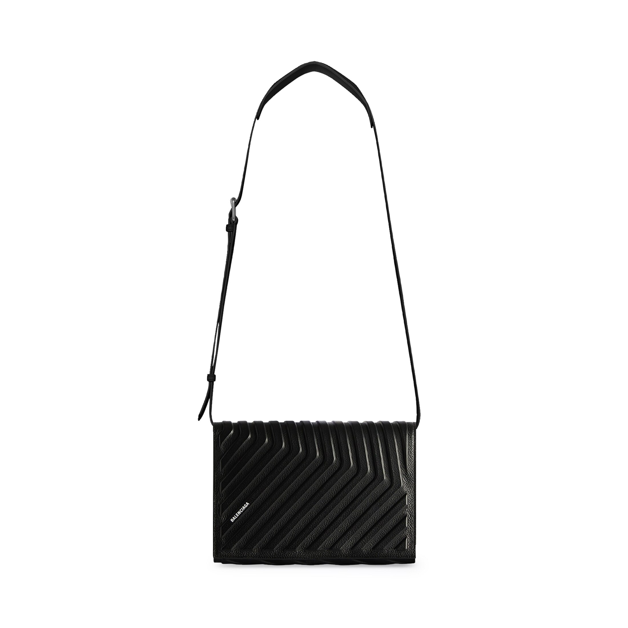 Balenciaga Car Flap Bag With Strap - Black - Men's - Calfskin, Polyester