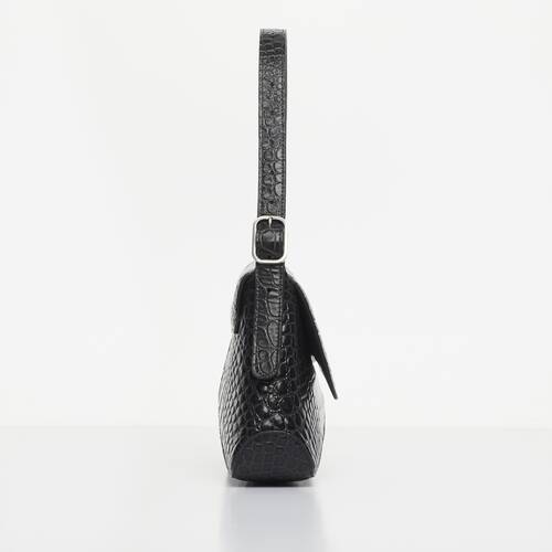 xx medium flap bag crocodile embossed