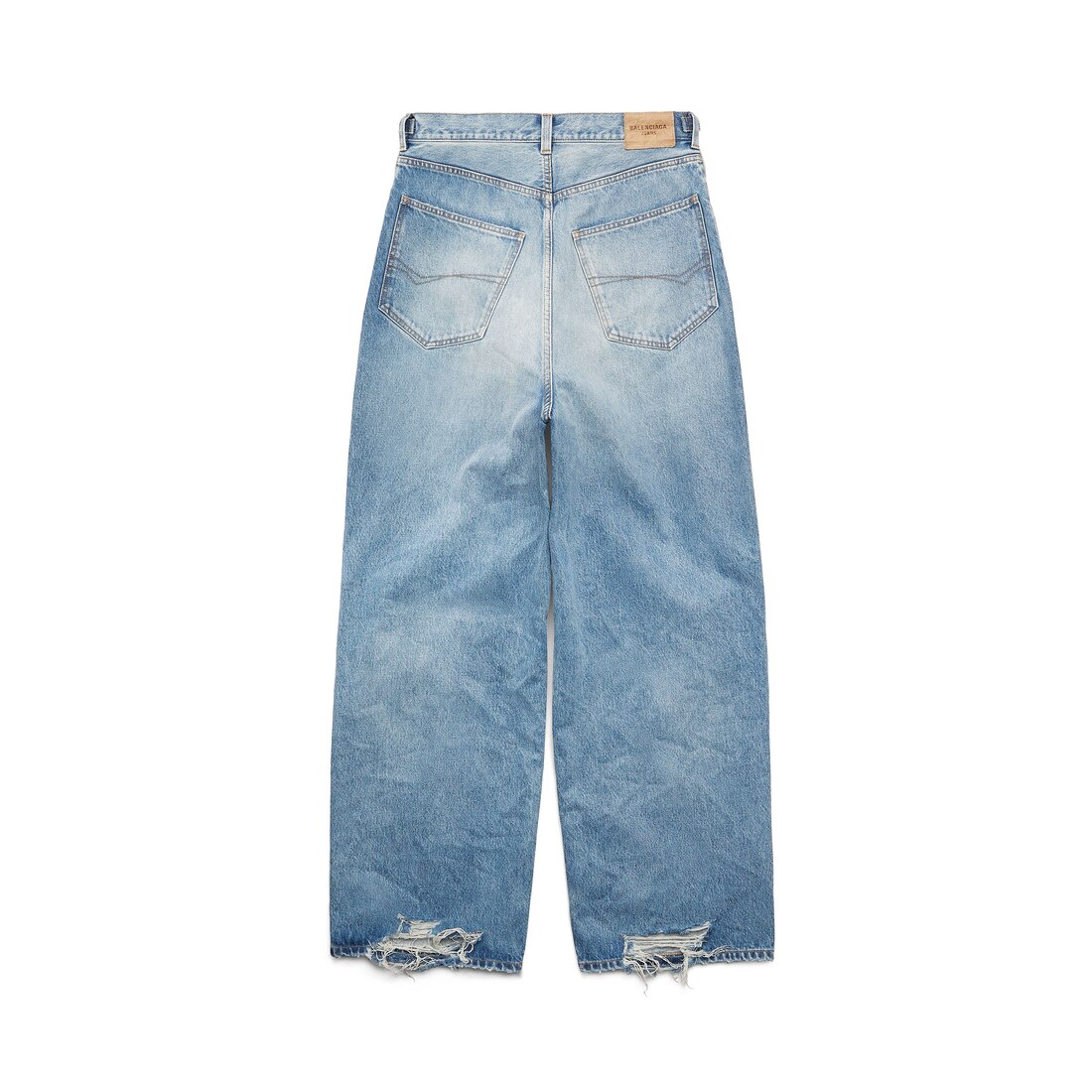 Destroyed Super Large Baggy Pants in Blue | Balenciaga CA