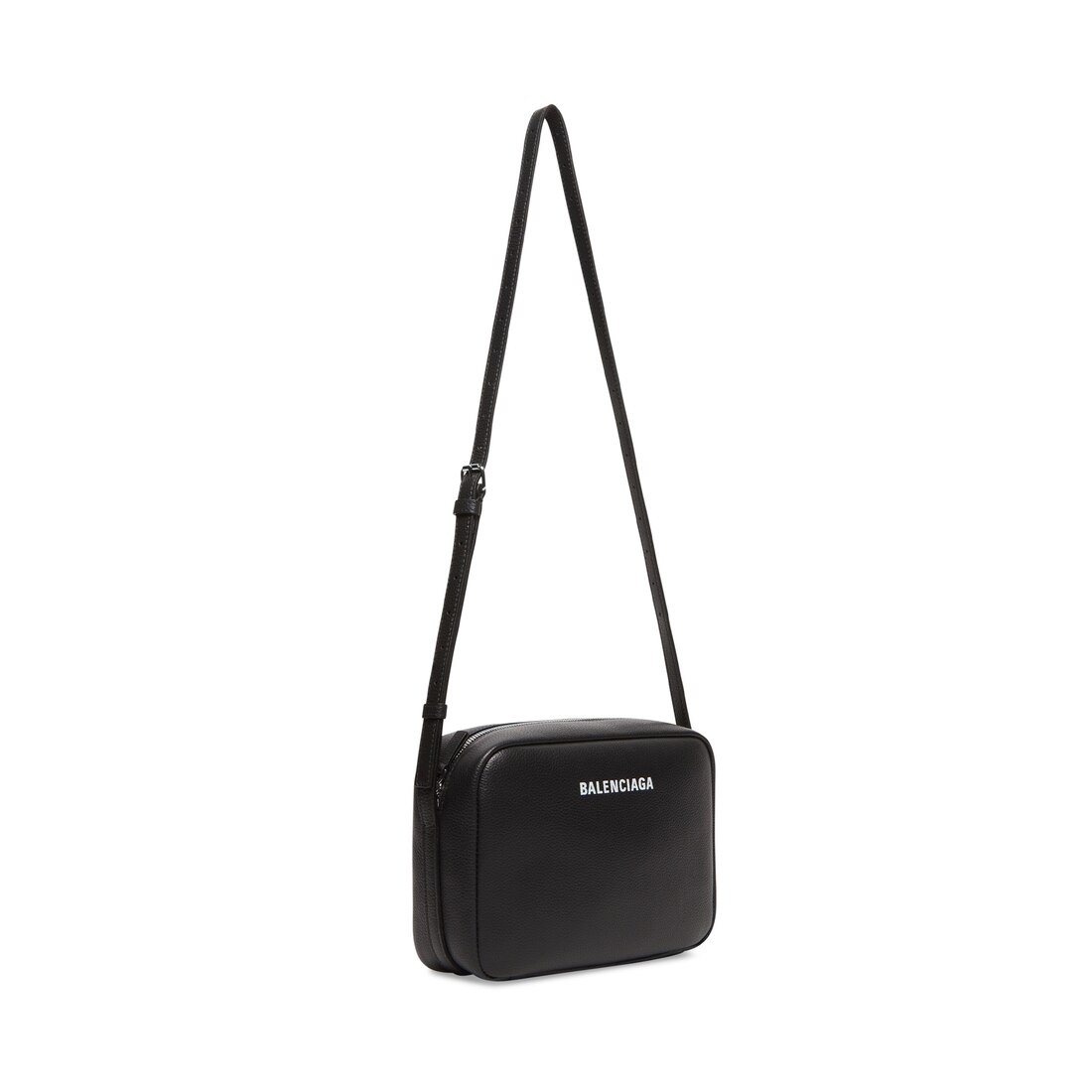 AUTH NWT Balenciaga Medium Everyday Calfskin Pebbled Leather Camera Bag In  Black