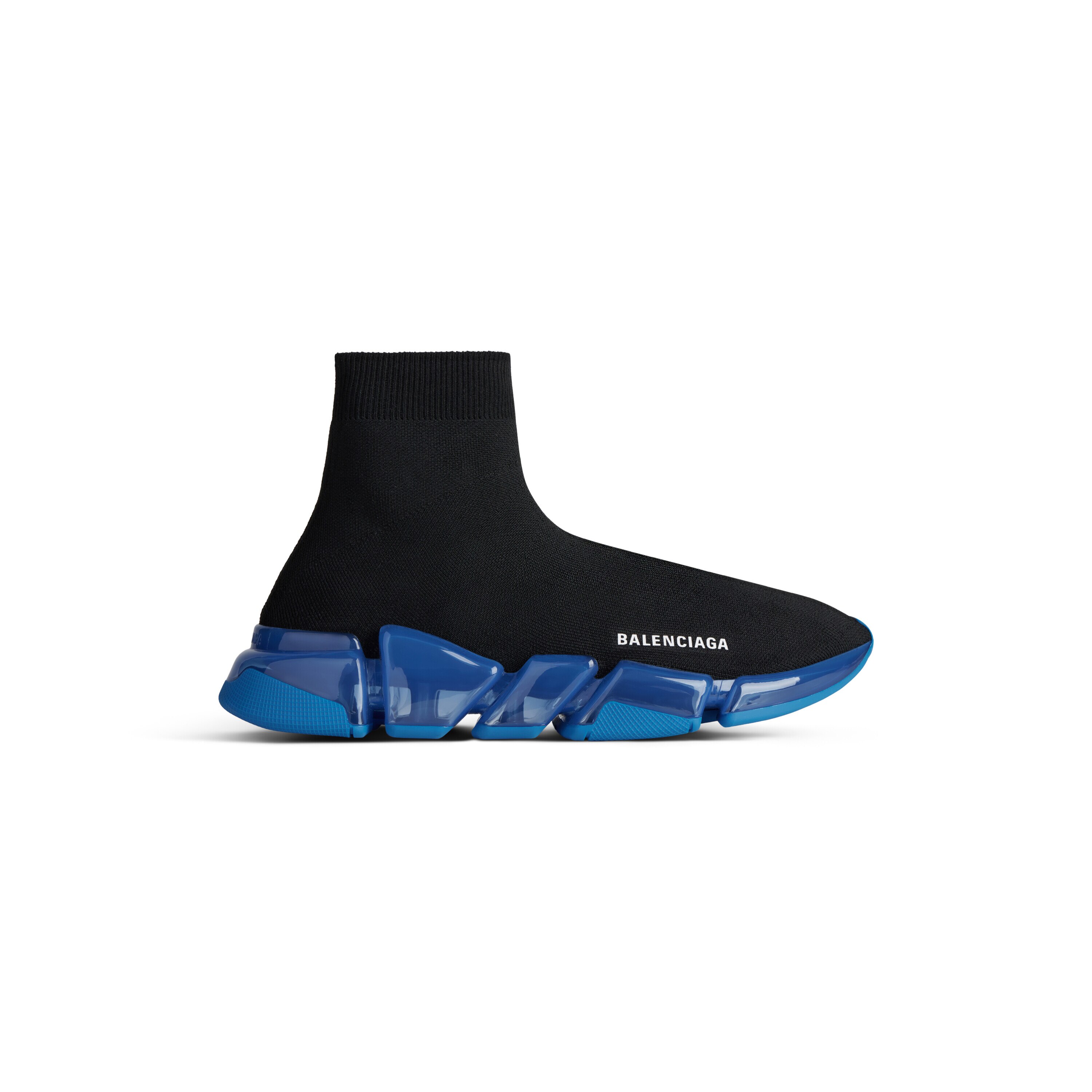 Sneaker Speed 2.0 Full Clear Sole En Maille Recyclee pour Homme en Noir bleu Balenciaga BE