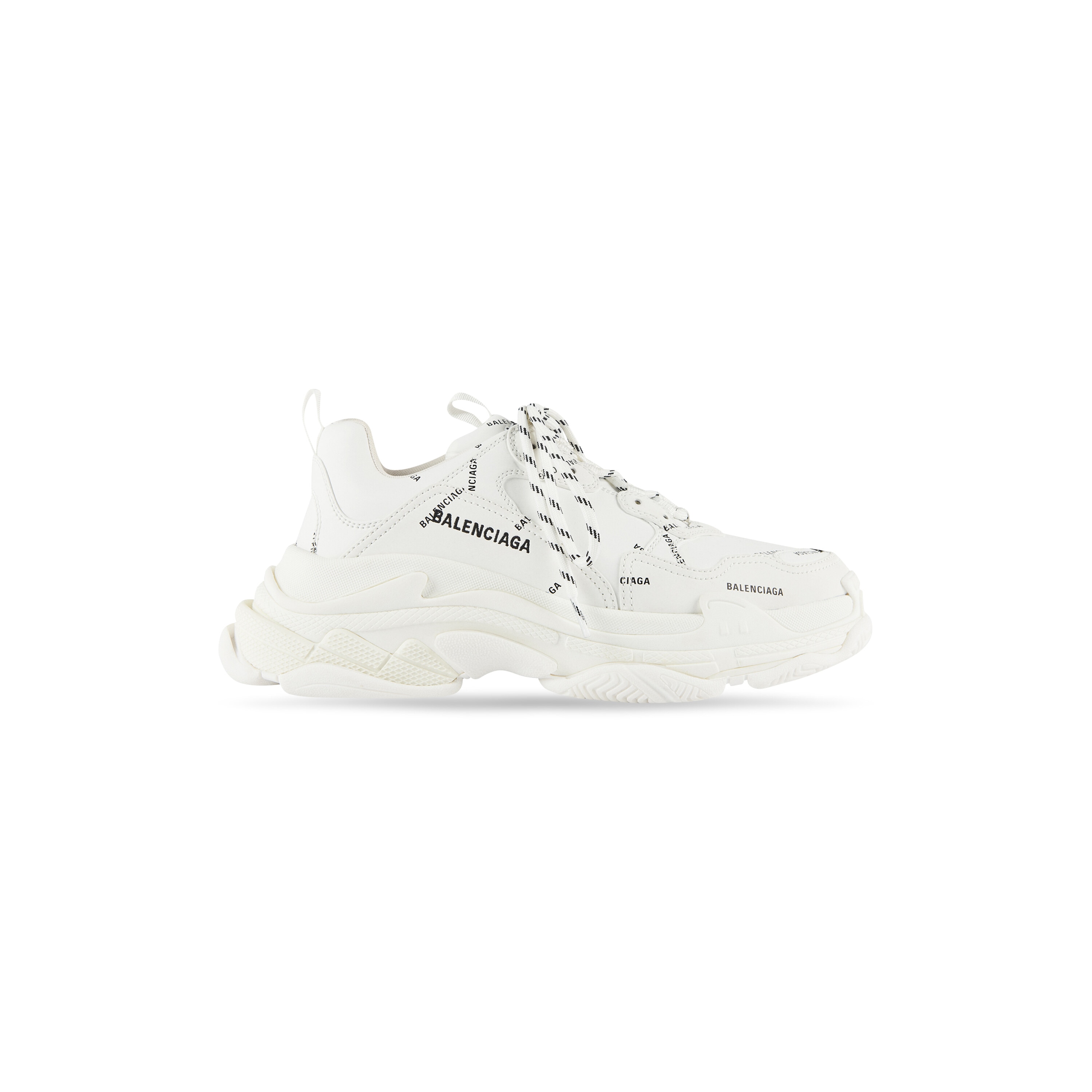 Men's S Sneaker Allover Logo in White/black | Balenciaga US