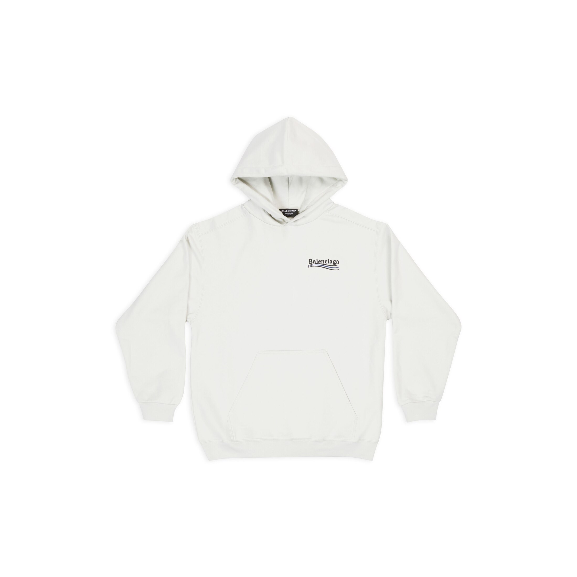 Men's Political Campaign Hoodie Medium Fit in White | Balenciaga US