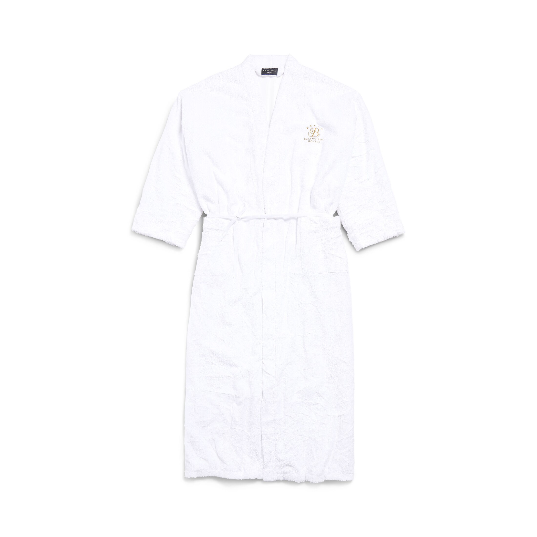 Balenciaga Manteau Bathrobe Deco B Hotel Maxi - Blanc - Unisexe - XL - Coton