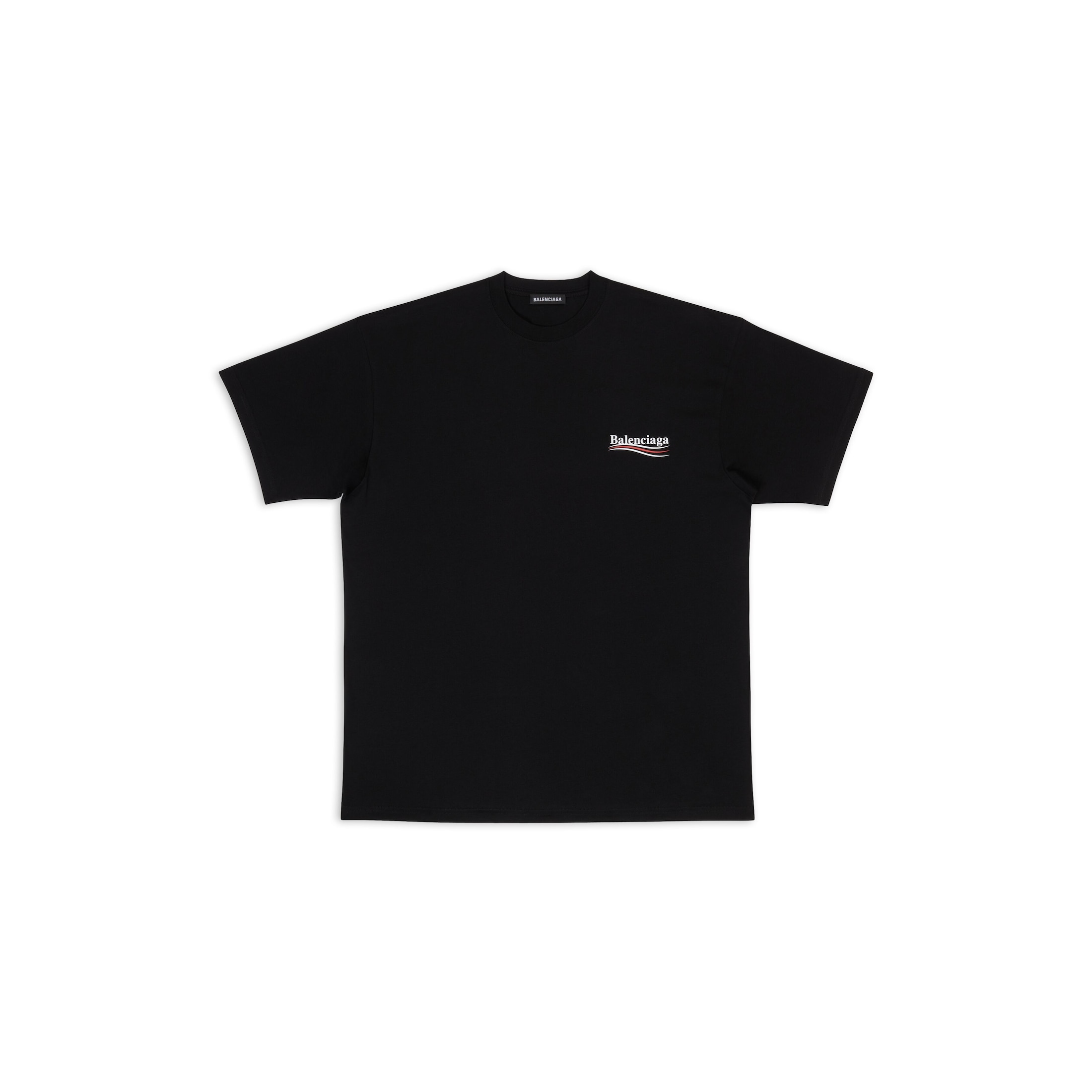 Men's Political Campaign T-shirt Regular Fit in Black | Balenciaga GB