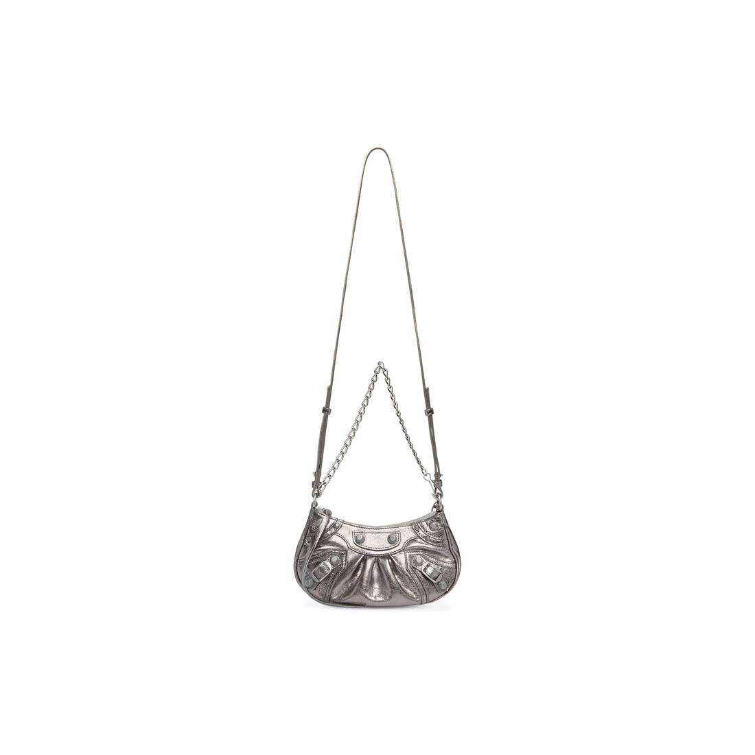 Women's Le Cagole Mini Bag With Chain Metallized in Silver