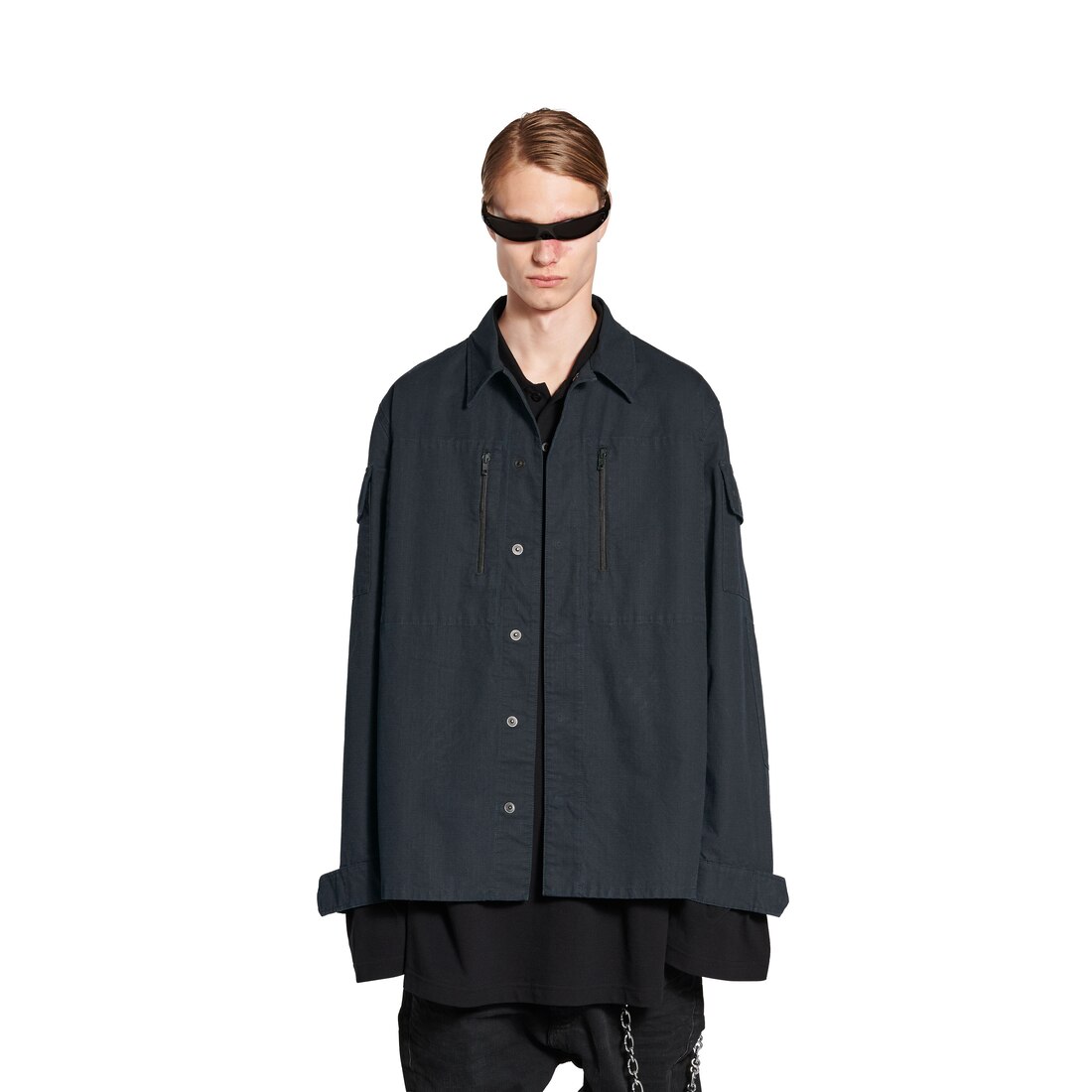 Men's Military Shirt in Dark Grey | Balenciaga NL