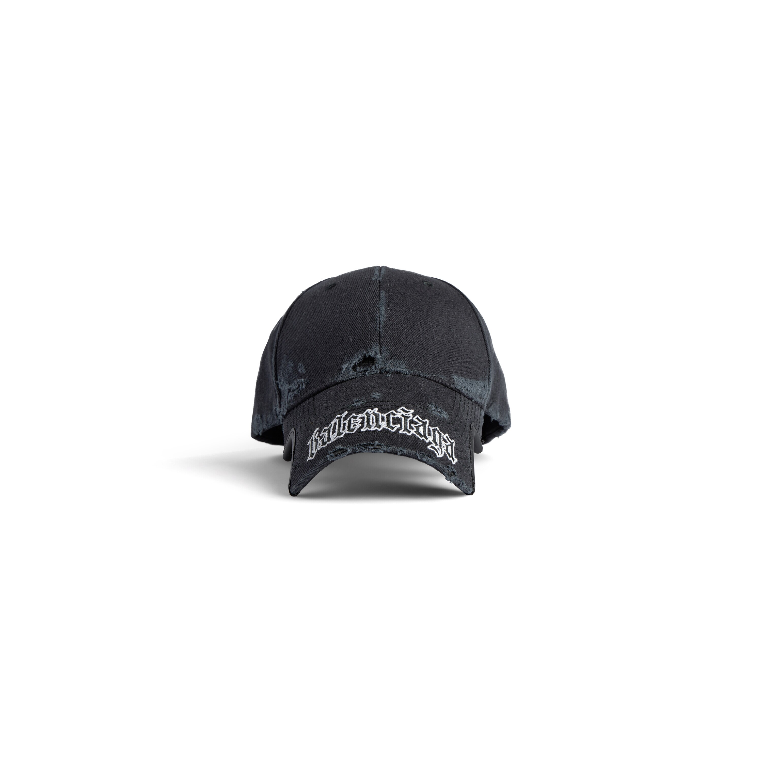 Blackletter Script Cap in Black Faded | Balenciaga US