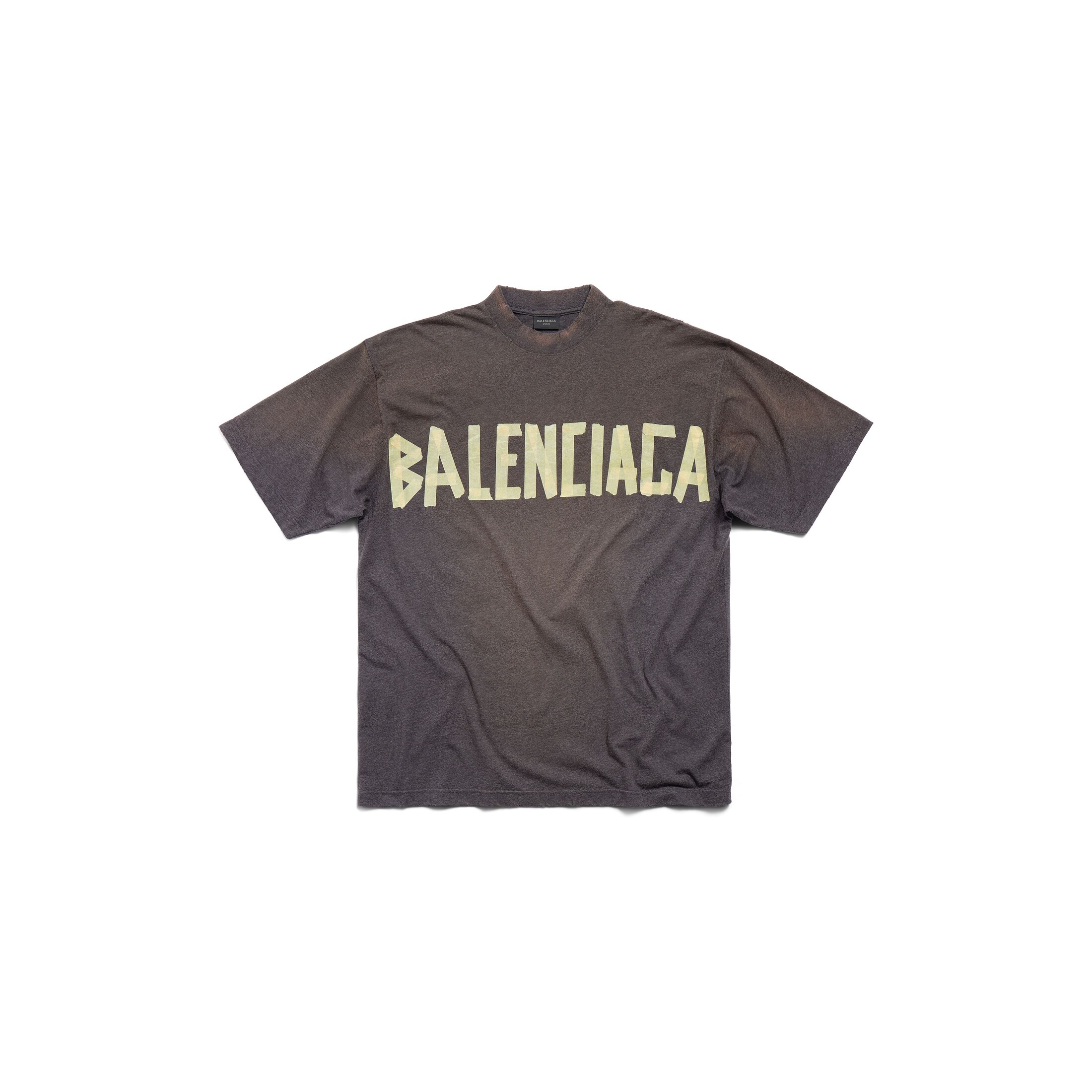 Balenciaga Tape Type T-Shirt Medium Fit - Grey & Silver - Unisex - XS - Cotton