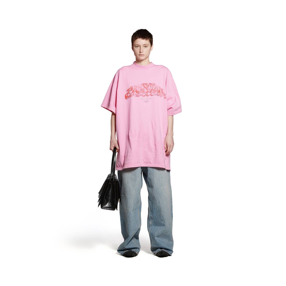 Offshore T-shirt Oversized in Pink | Balenciaga US