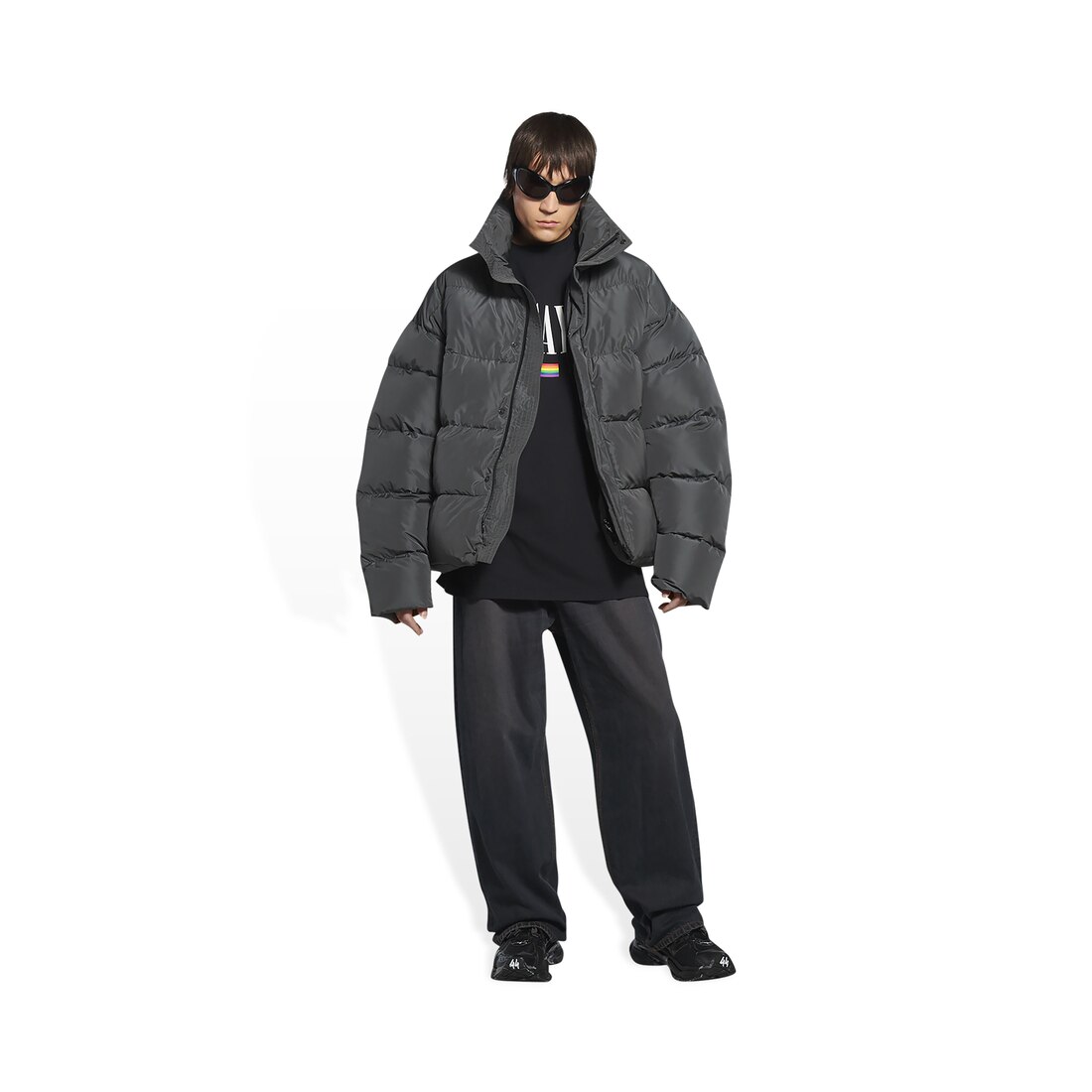 Men S Bb Puffer Jacket In Grey Balenciaga Nl Men S Bb Puffer Jacket In Grey Balenciaga Nl