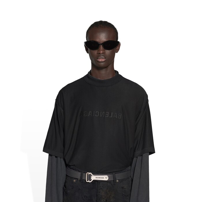 Men's Bottle Opener D Ring Belt in Black | Balenciaga US