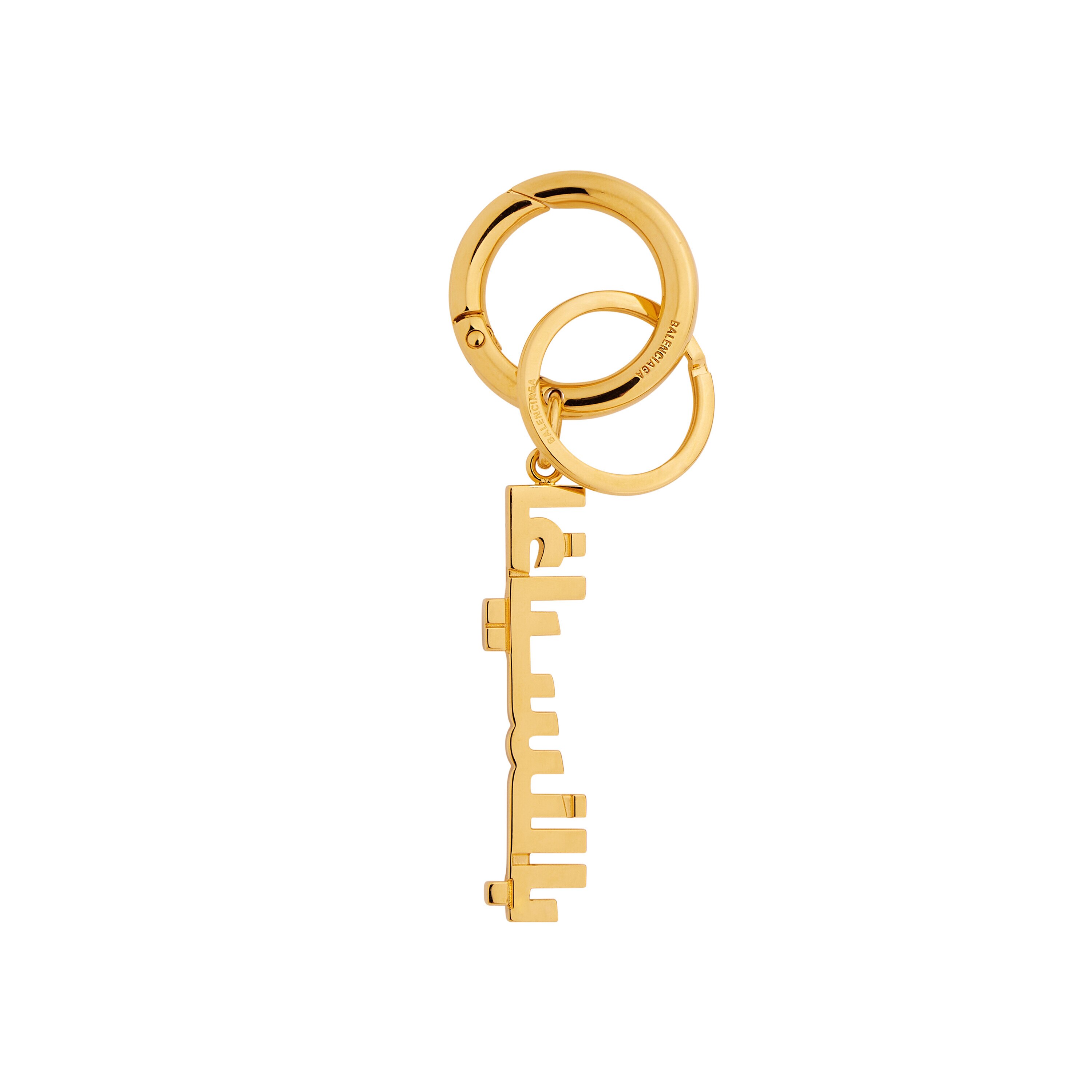 【BALENCIAGA】Typo Arabic Logo キーリング Typo Arabic Logo Keychain in Gold | Balenciaga US