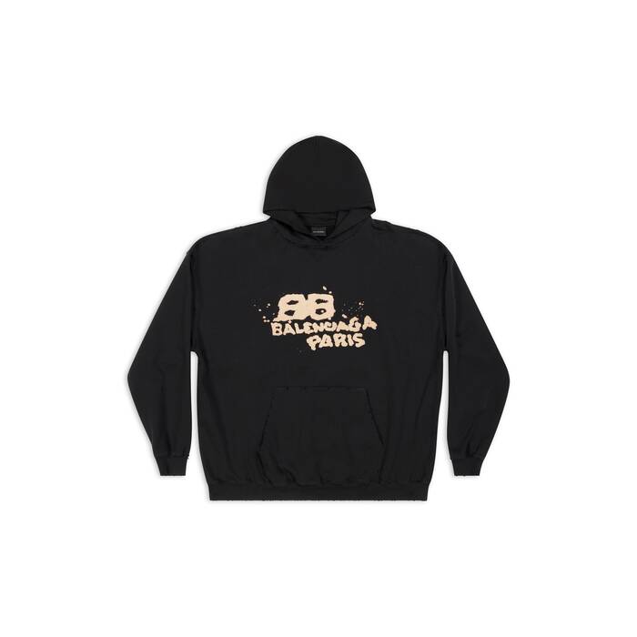 hand-drawn bb icon hoodie large fit