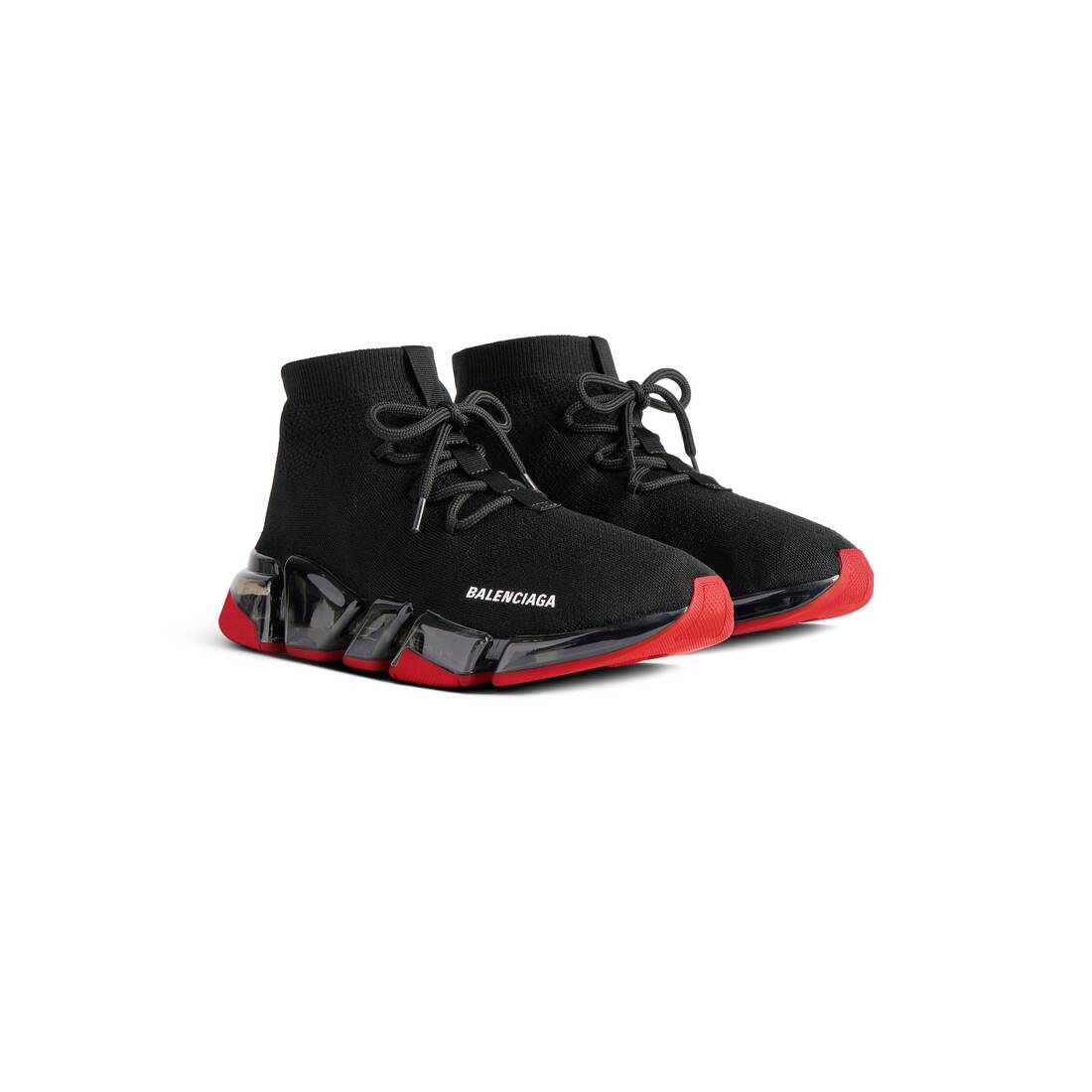 Men's Speed 2.0 Lace-up Recycled Knit Sneaker in Black/red