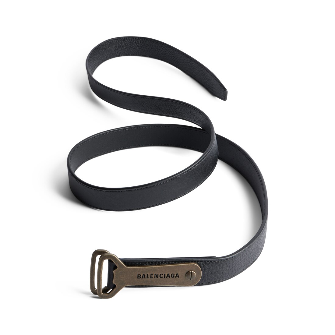 Men's Bottle Opener D Ring Belt in Black| Balenciaga® US