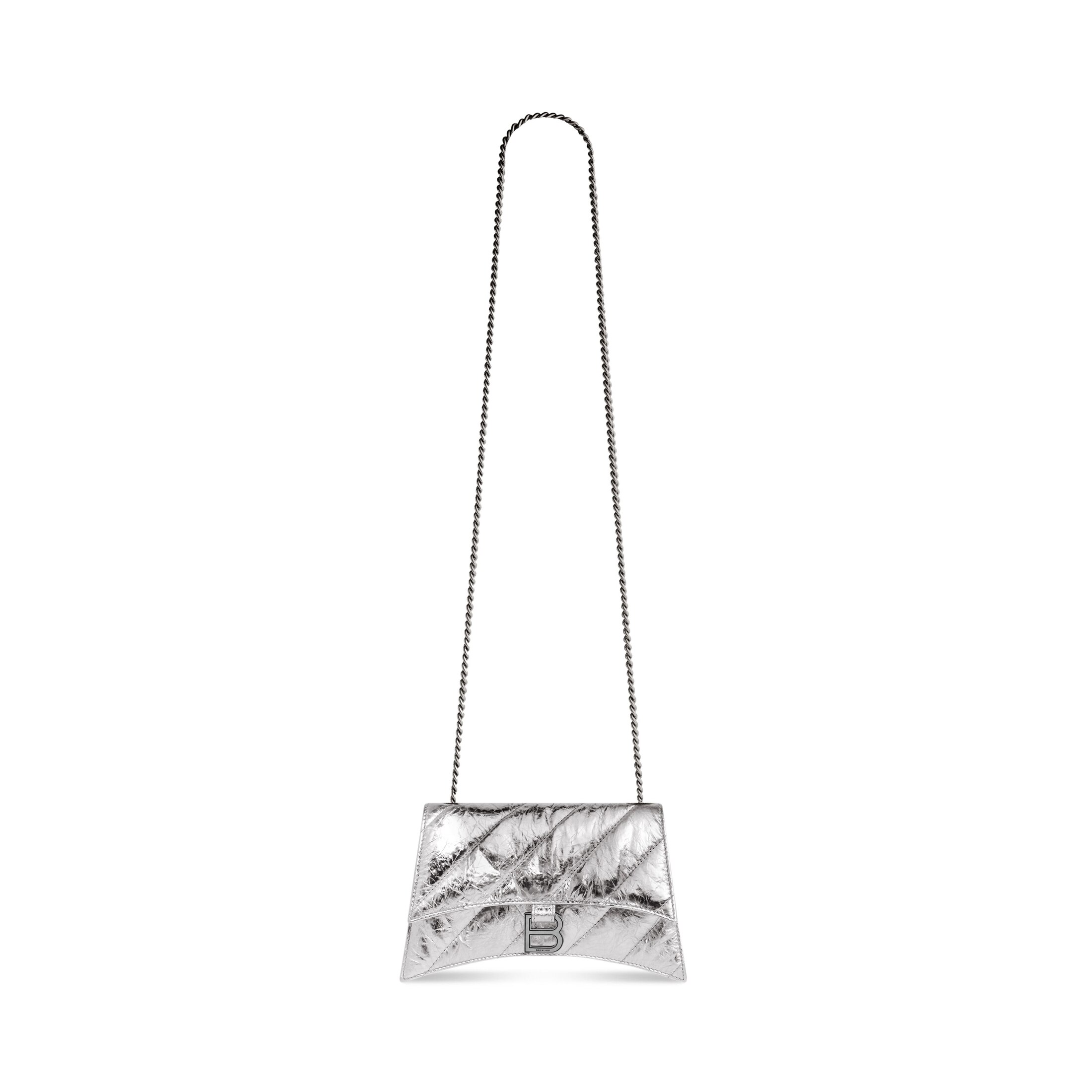 Balenciaga Crush XS Chain Bag Metallized Quilted - Silver - Women's - Calfskin