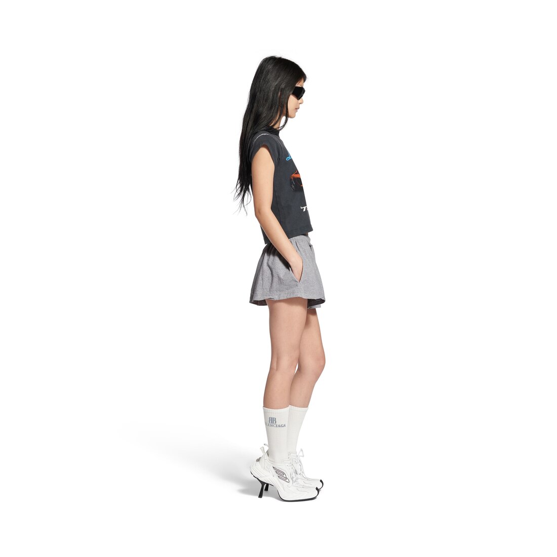Tシャツ・カットソー Mini Skirt Pants gray mini wrap skort - Dark Grey | Monki WW