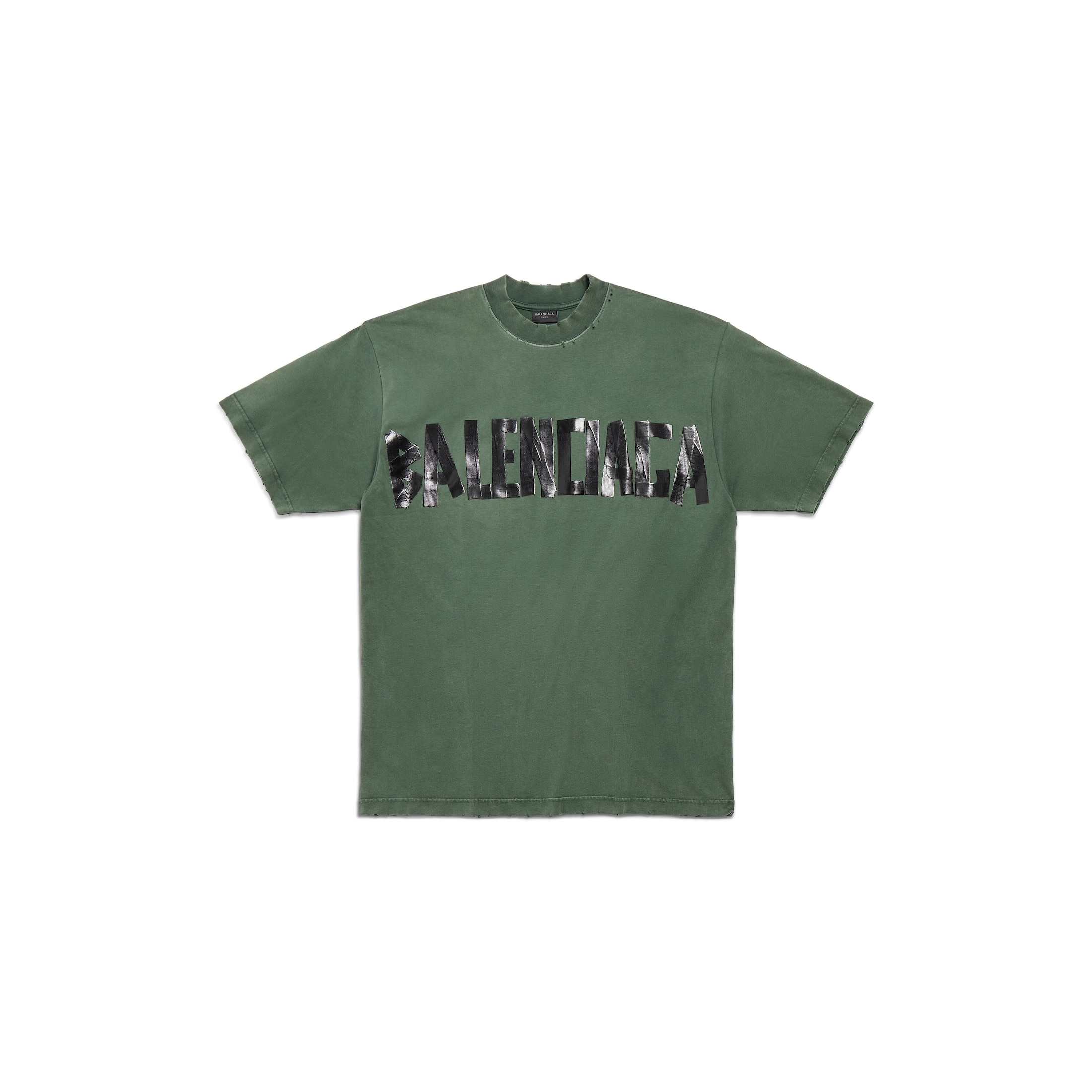 Balenciaga Camiseta New Tape Type Medium Fit - Verde - Unisexo - XS - Algodón