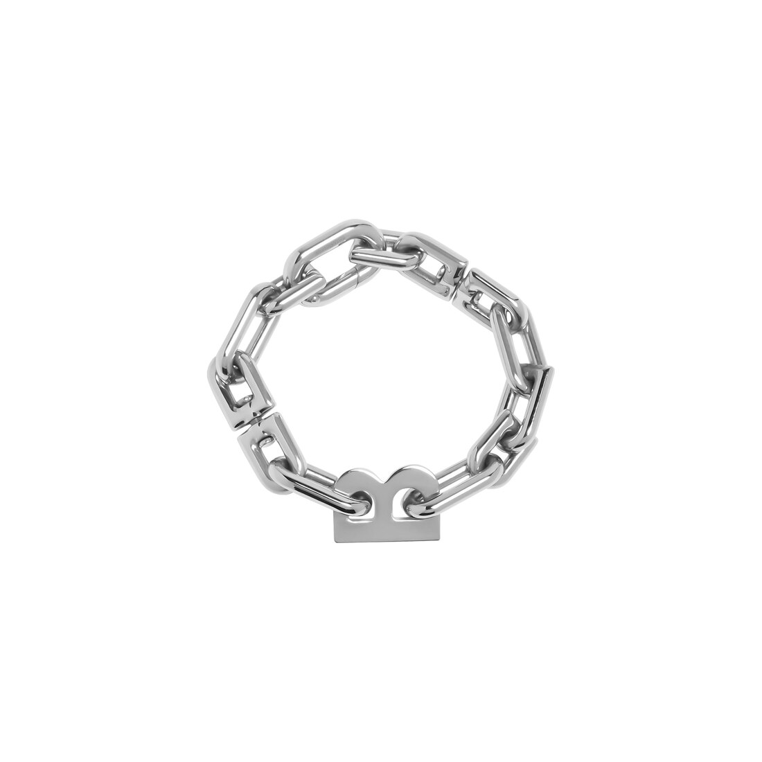 B Chain Thin Bracelet in Silver