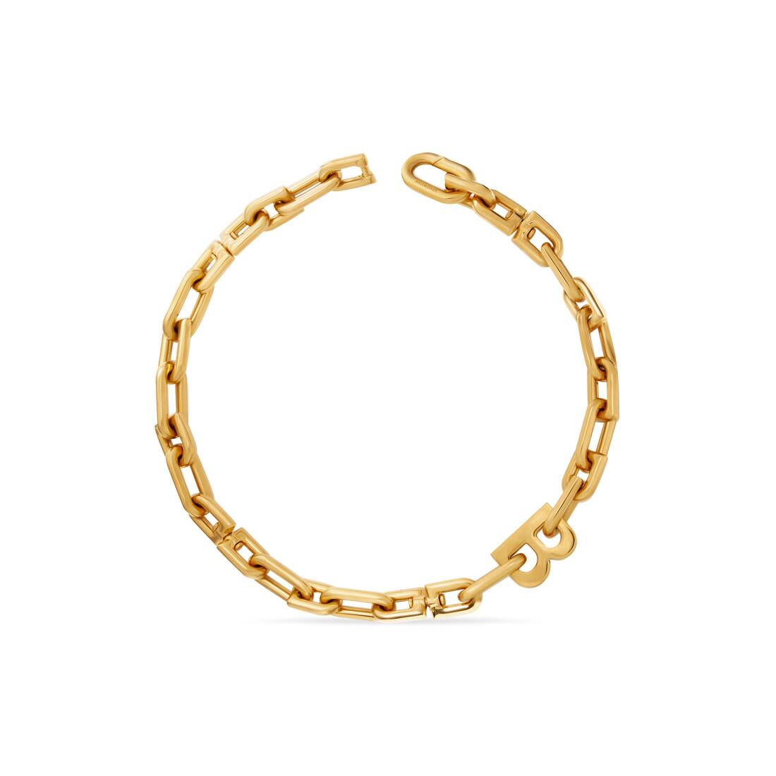 Balenciaga Gold Thin B Chain Necklace Balenciaga