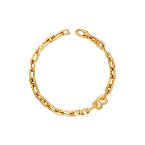 B Chain Thin Necklace in Gold | Balenciaga US