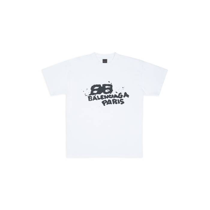 BALENCIAGA over tshirt with mini B logo  White  Balenciaga tshirt  641655 TJV87 online on GIGLIOCOM