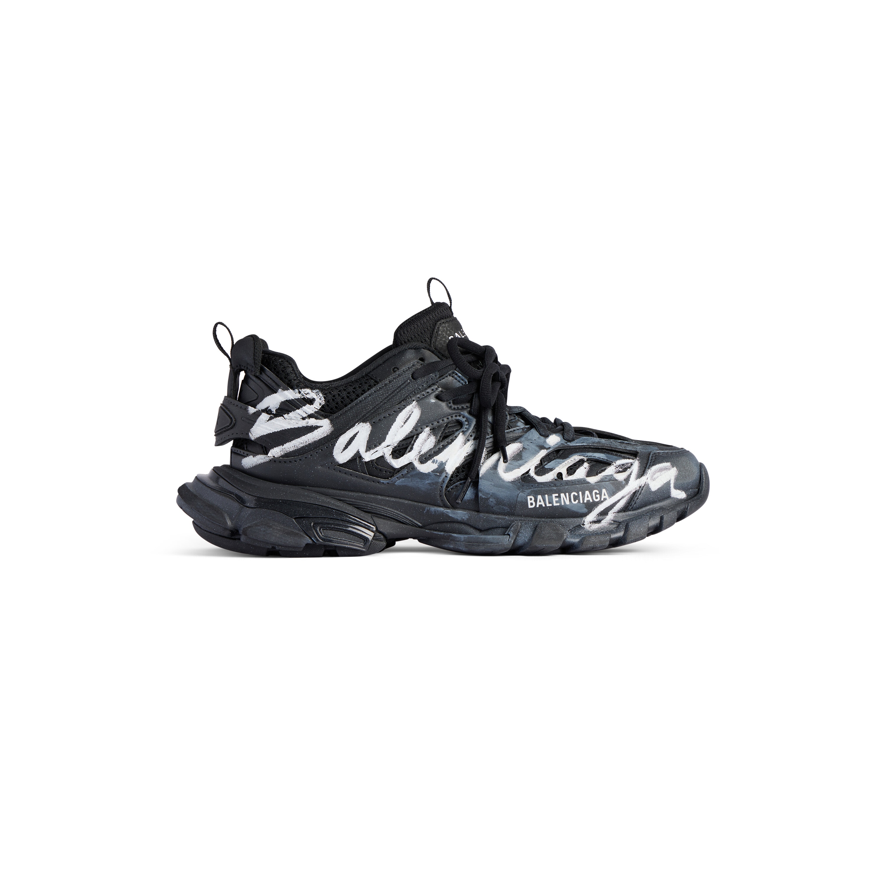 Men's Track Signature Sneaker in Black/white