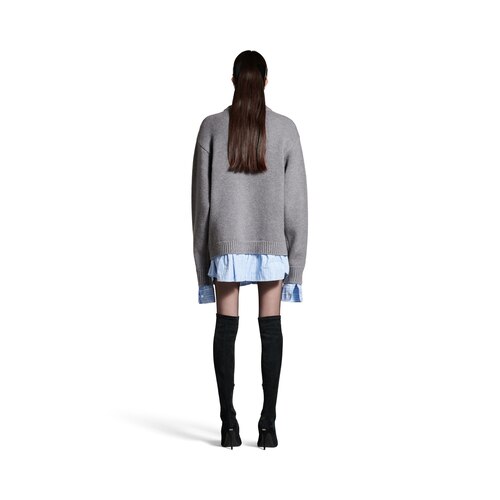 layered shirt v-neck sweater
