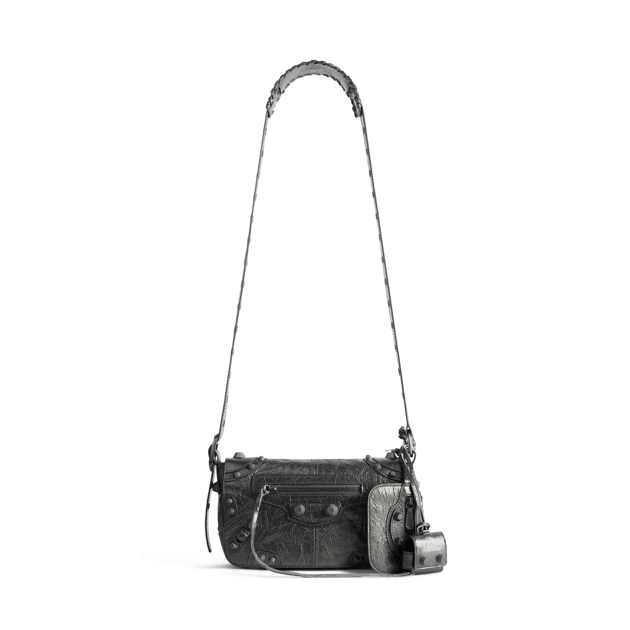 Balenciaga Le Cagole XS Flap Bag Metallized - Grey & Silver - Man - Lambskin