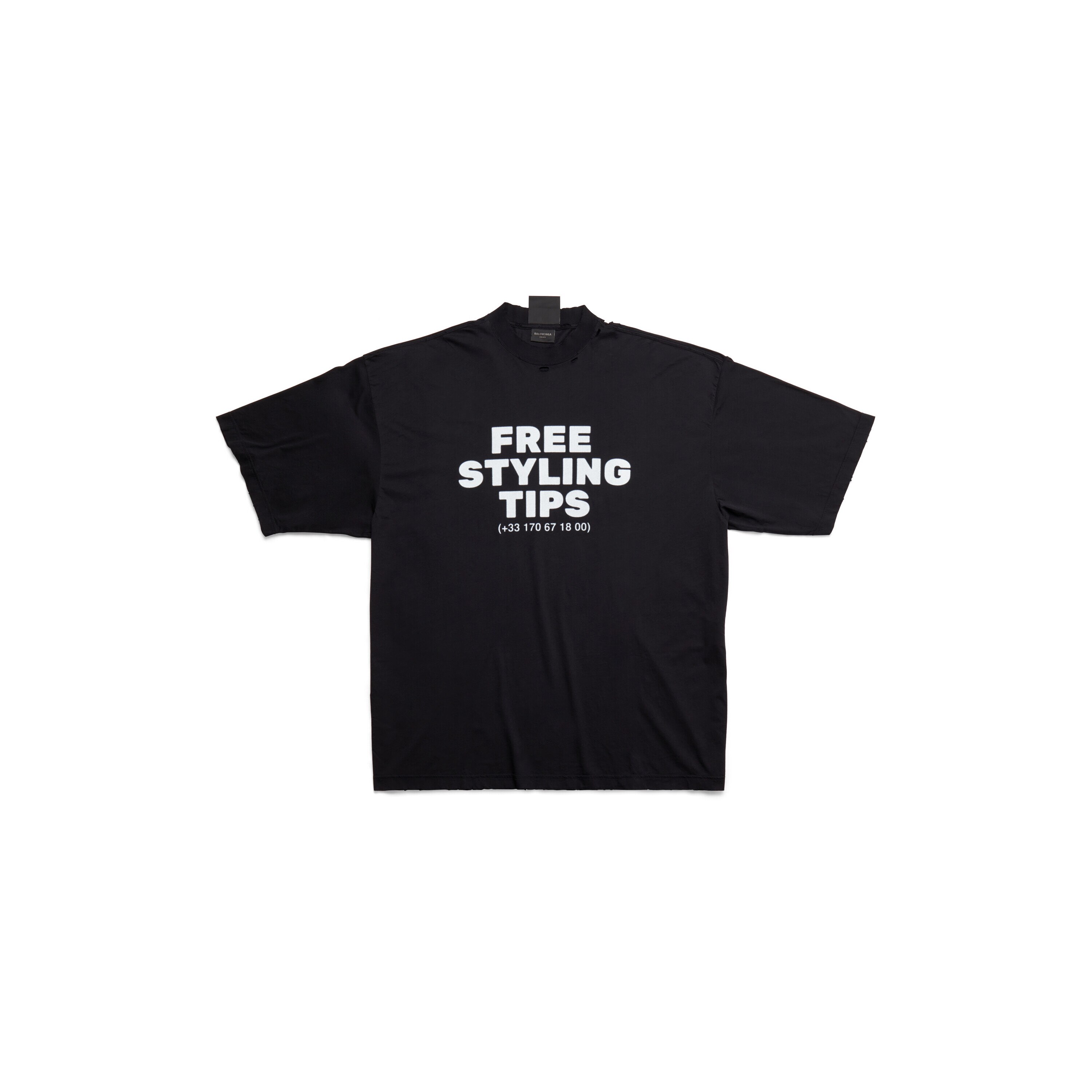 Styling Hotline T-shirt Large Fit in Black Faded | Balenciaga US