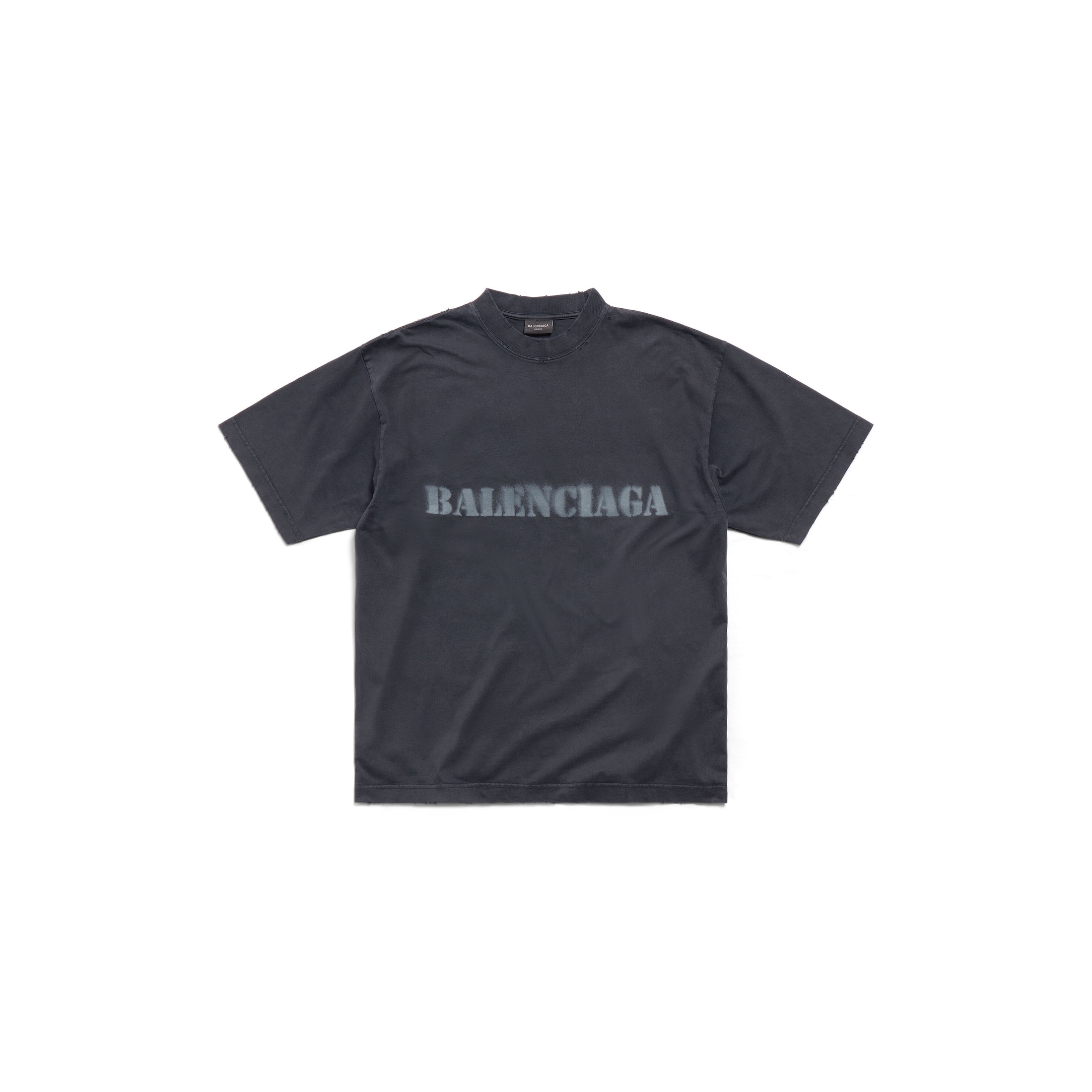 Balenciaga Stencil Type T-Shirt Medium Fit - Black - Unisex - M - Cotton